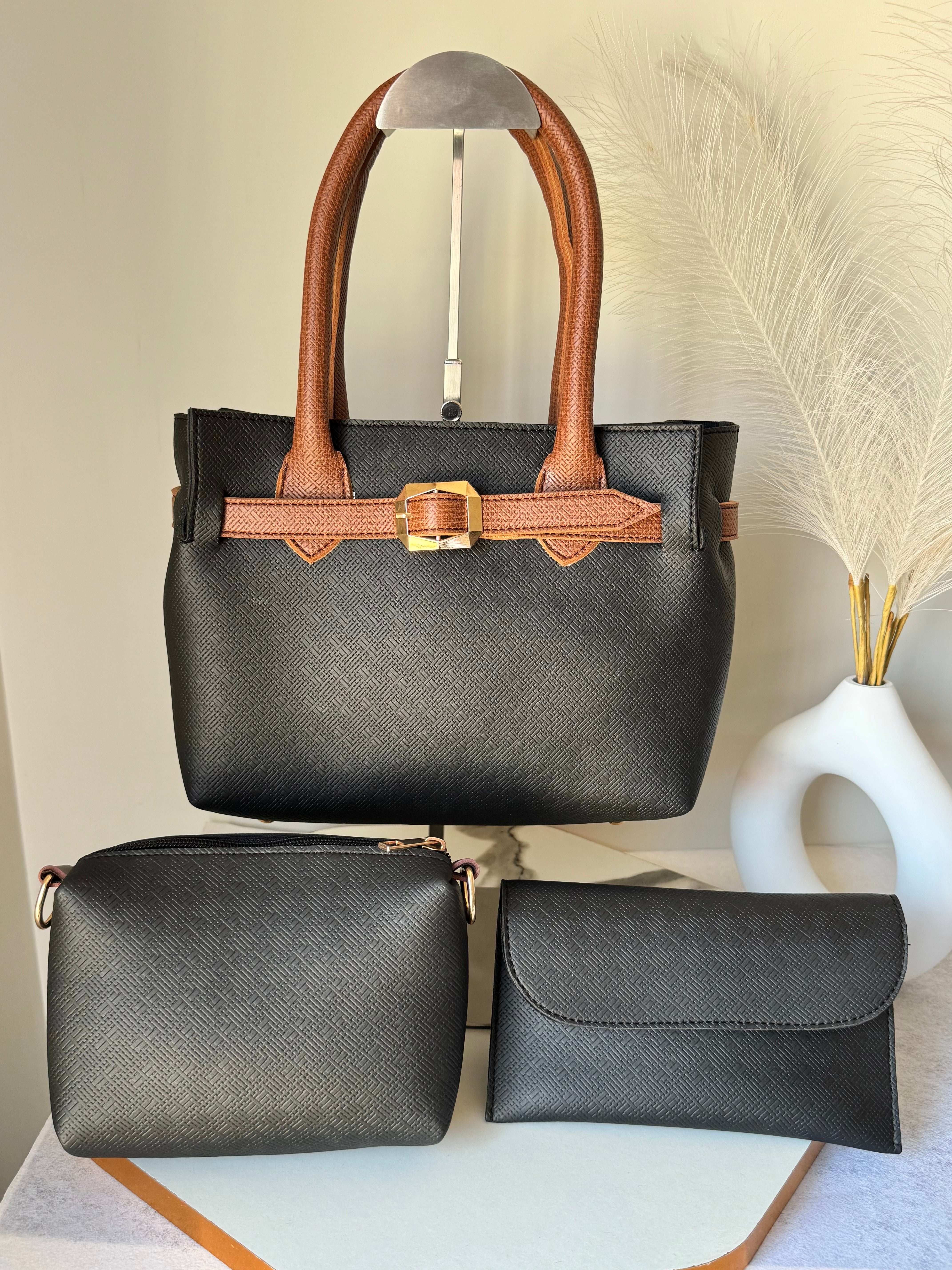 Amber Bag Set of 3  - Black