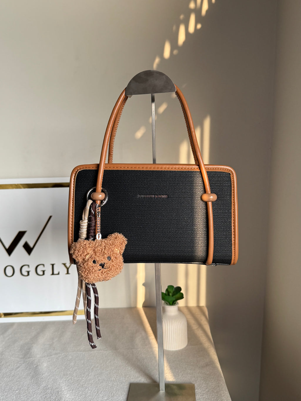 Coco Black Teddy Bag with Teddy Bag Charm