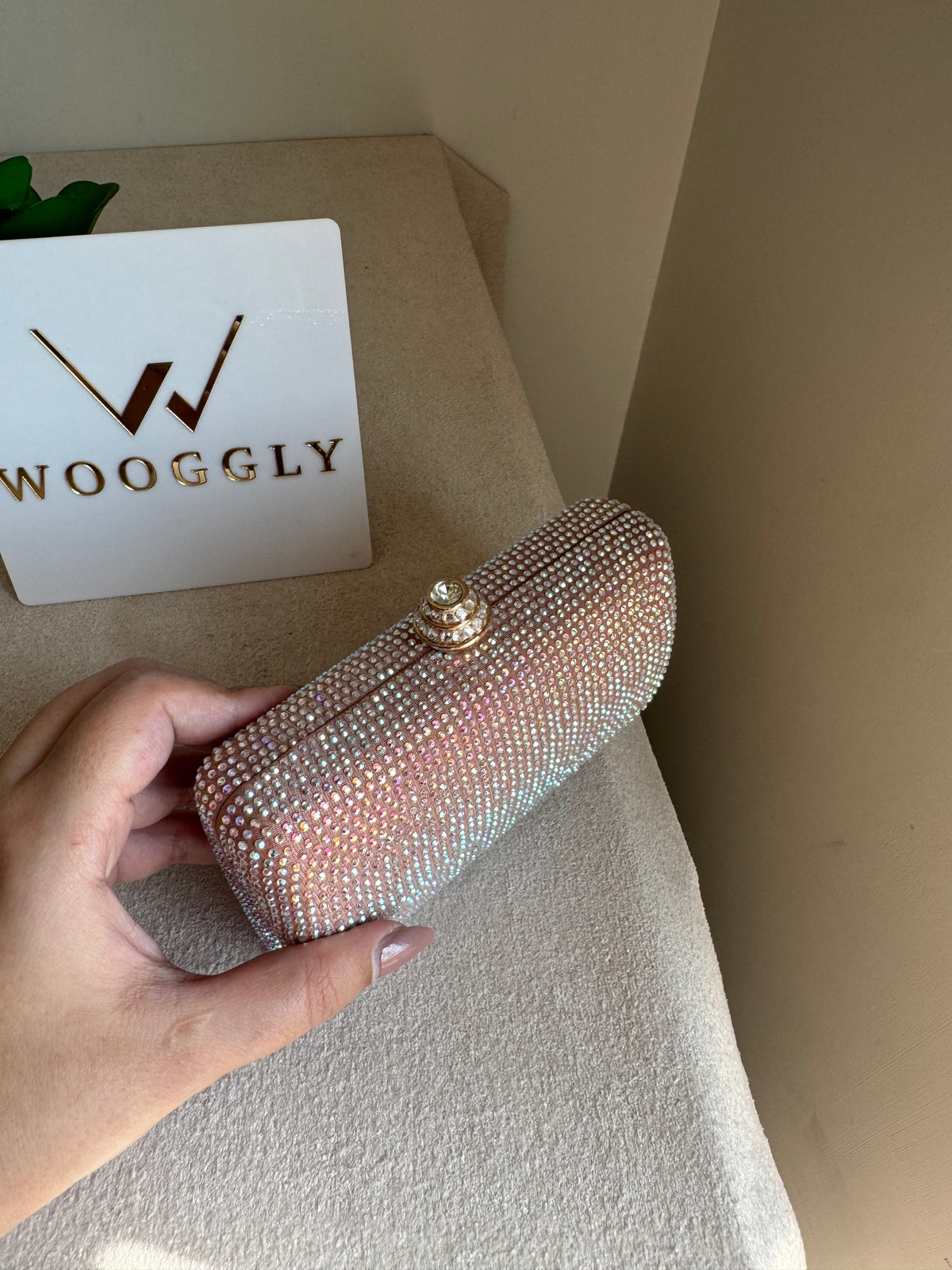 Dazzle Evening Clutch Rose Gold with Multi