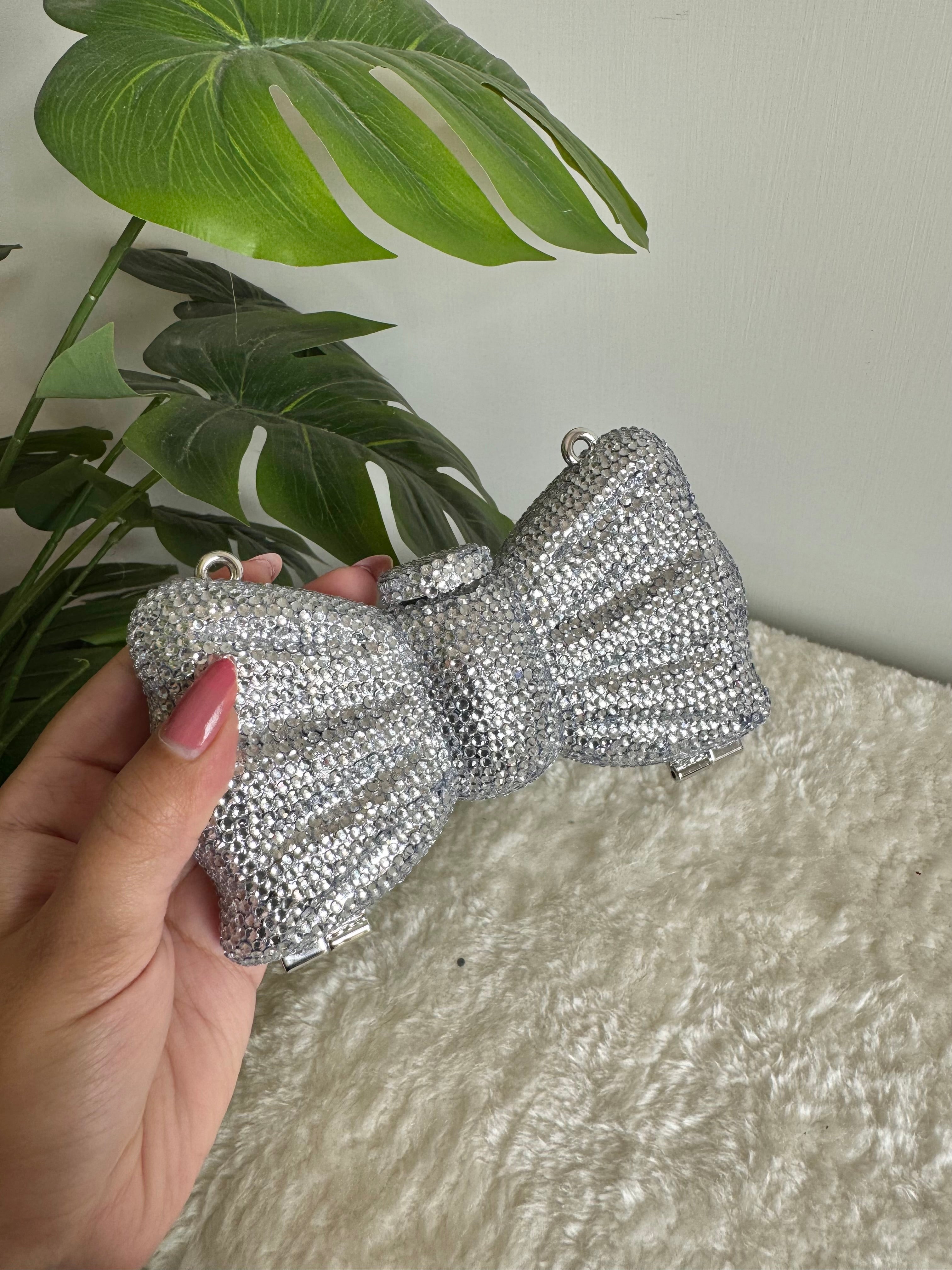Swarovski Bow Clutch - Silver