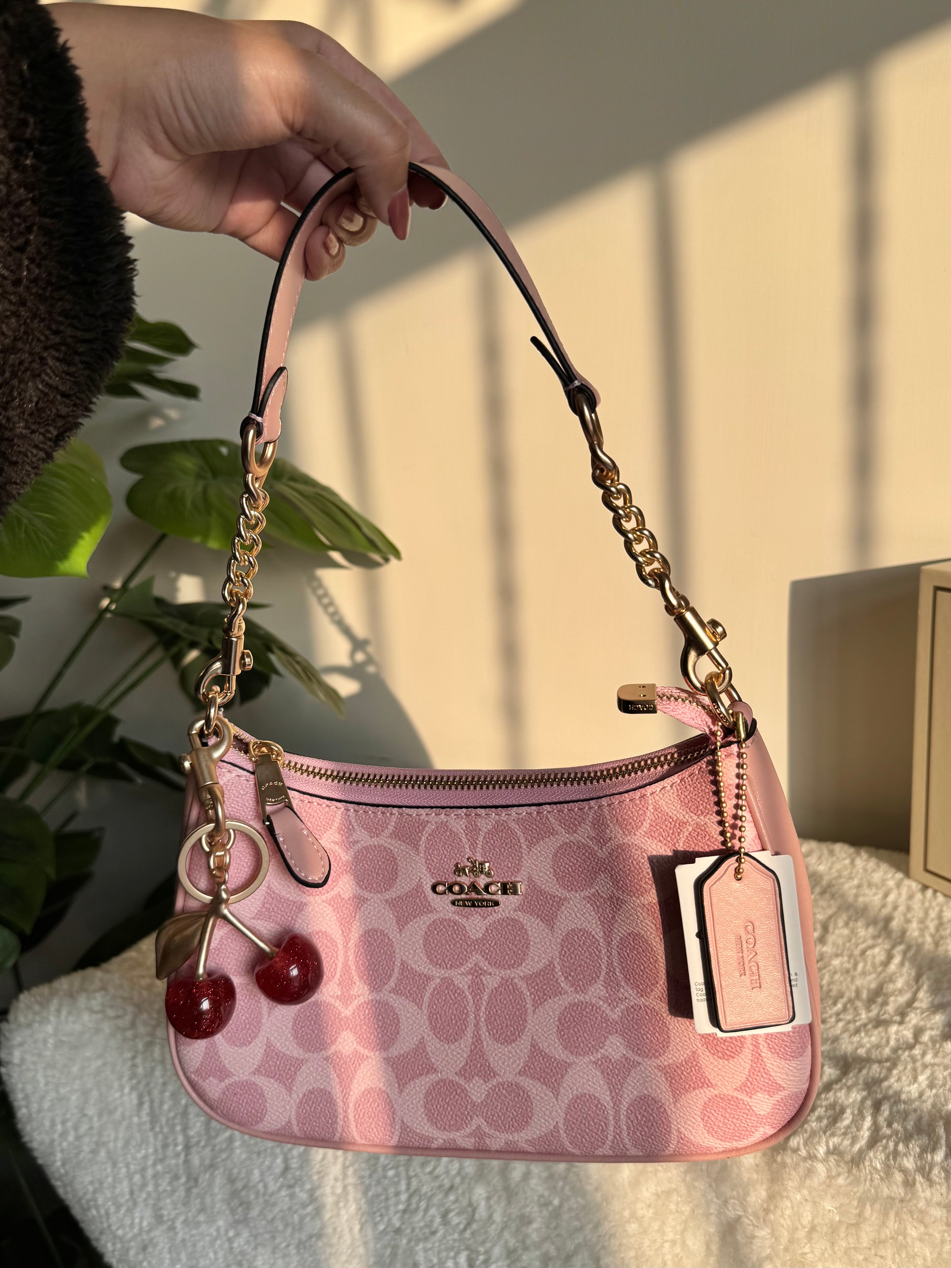 COACH TERI PREMIUM with Coach Cherry Charm (Pink) - BOX PACKING
