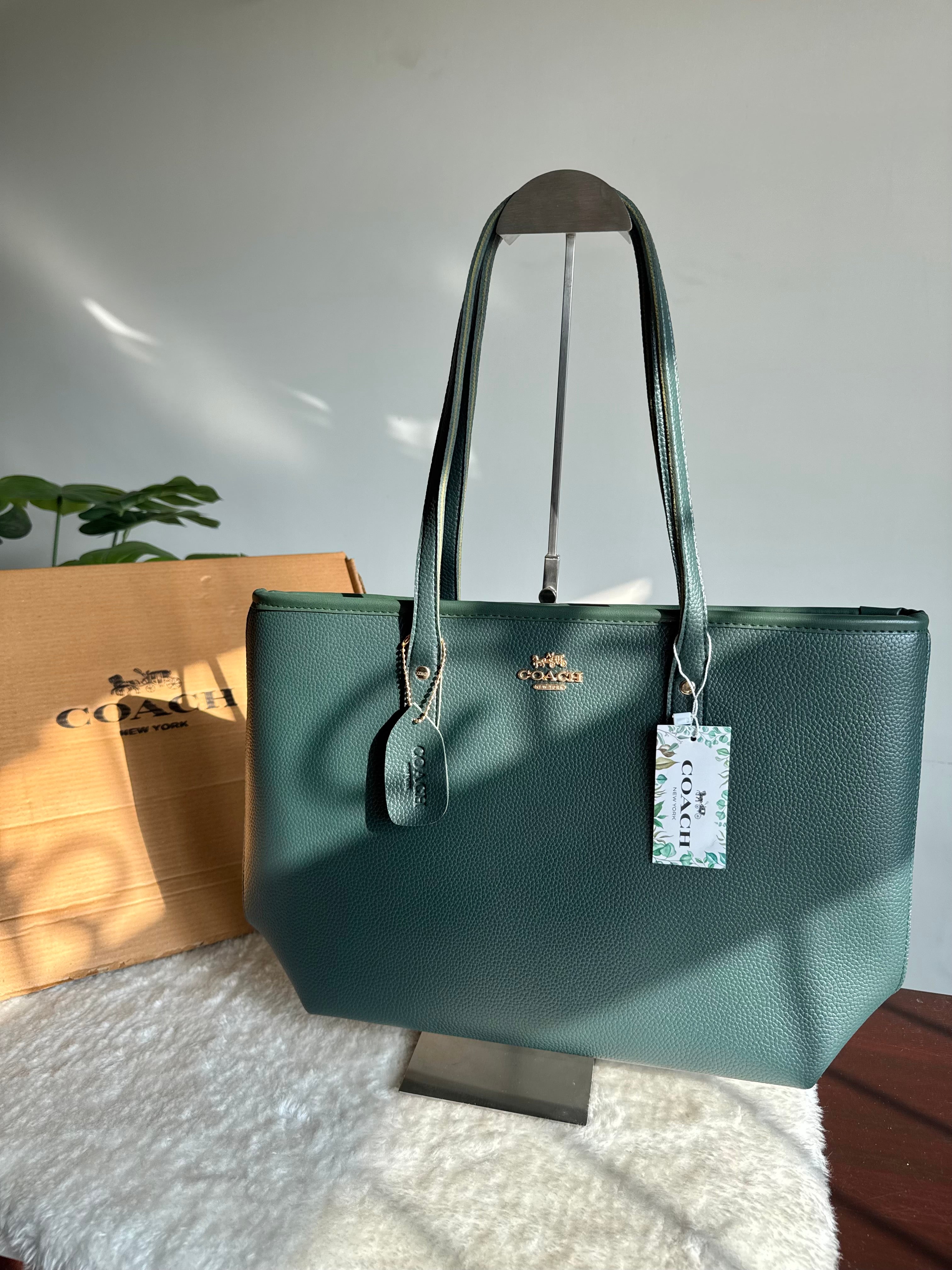 COACH City Tote Bag PREMIUM - Green (BOX PACKING)