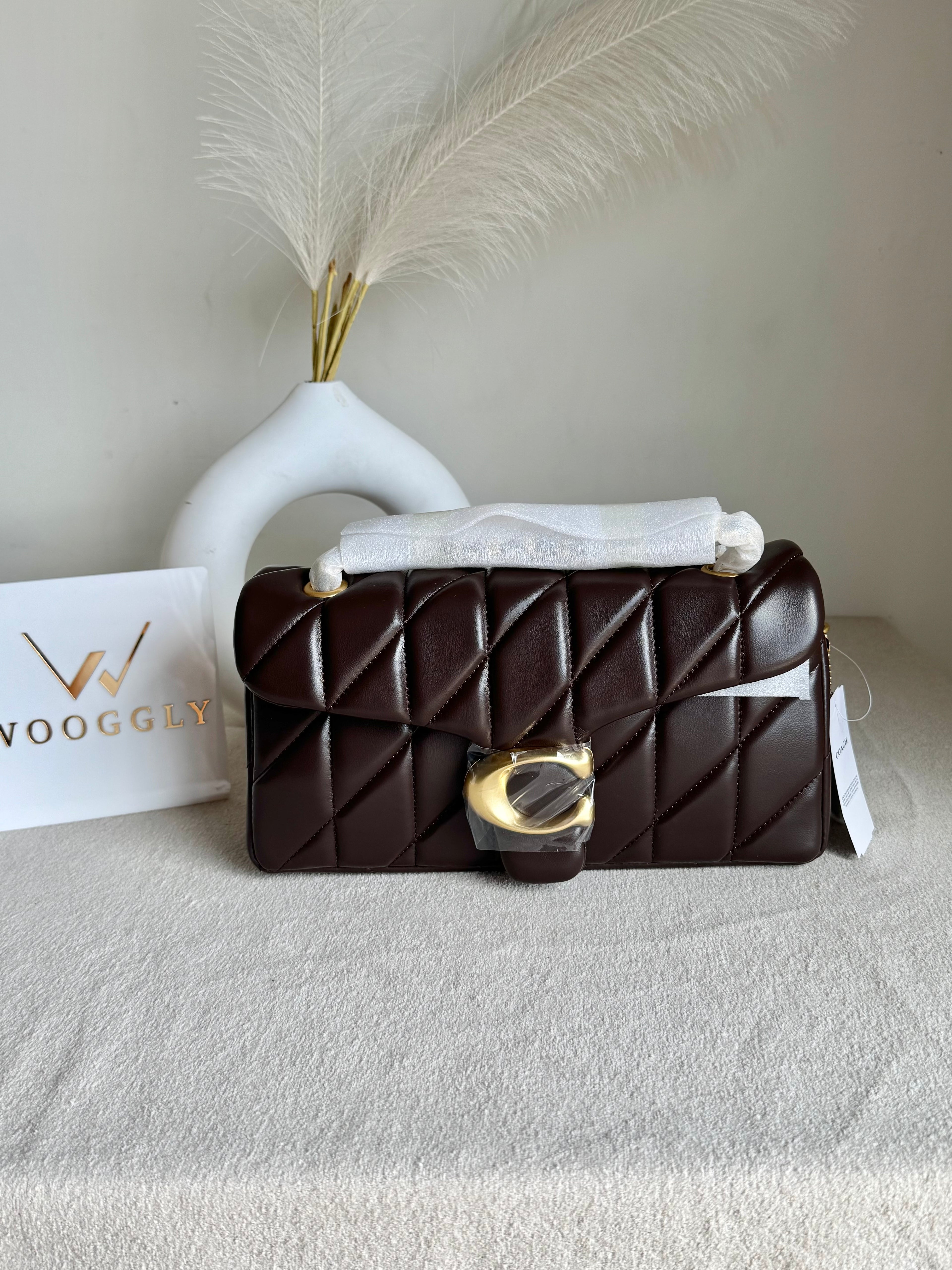 COACH Quilted Tabby EXTREMELY PREMIUM (Chocolate Brown) - BOX PACKING