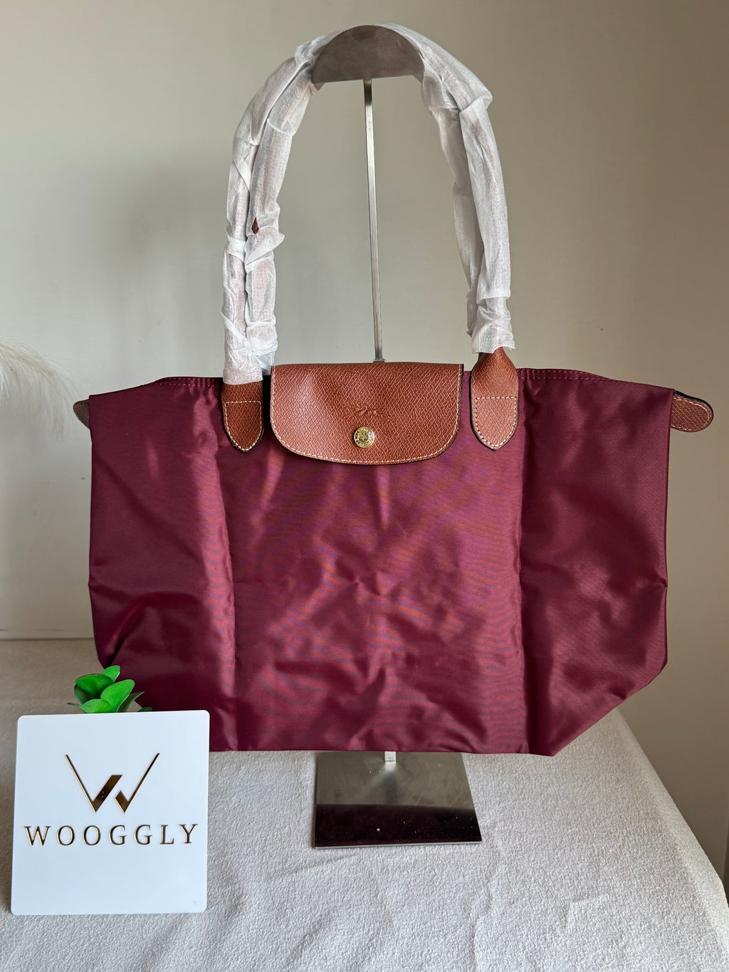 Longchamp Tote LARGE - Wine Red (WITH BRAND LOGO)