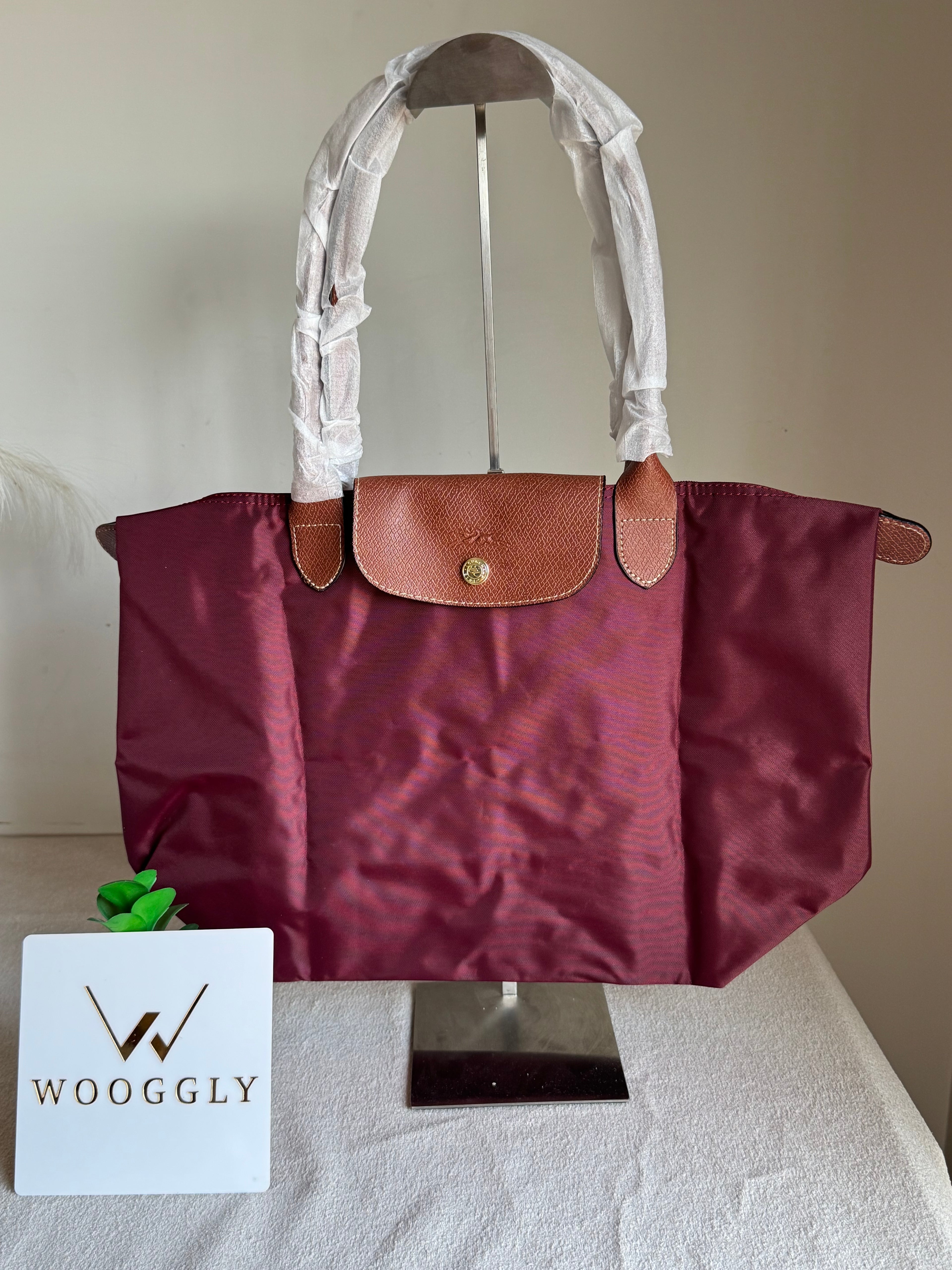 Longchamp Tote LARGE - Wine Red (WITH BRAND LOGO)