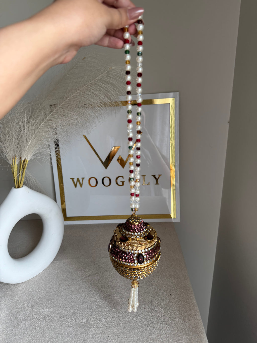 Turkish Potli - Gold & Magenta