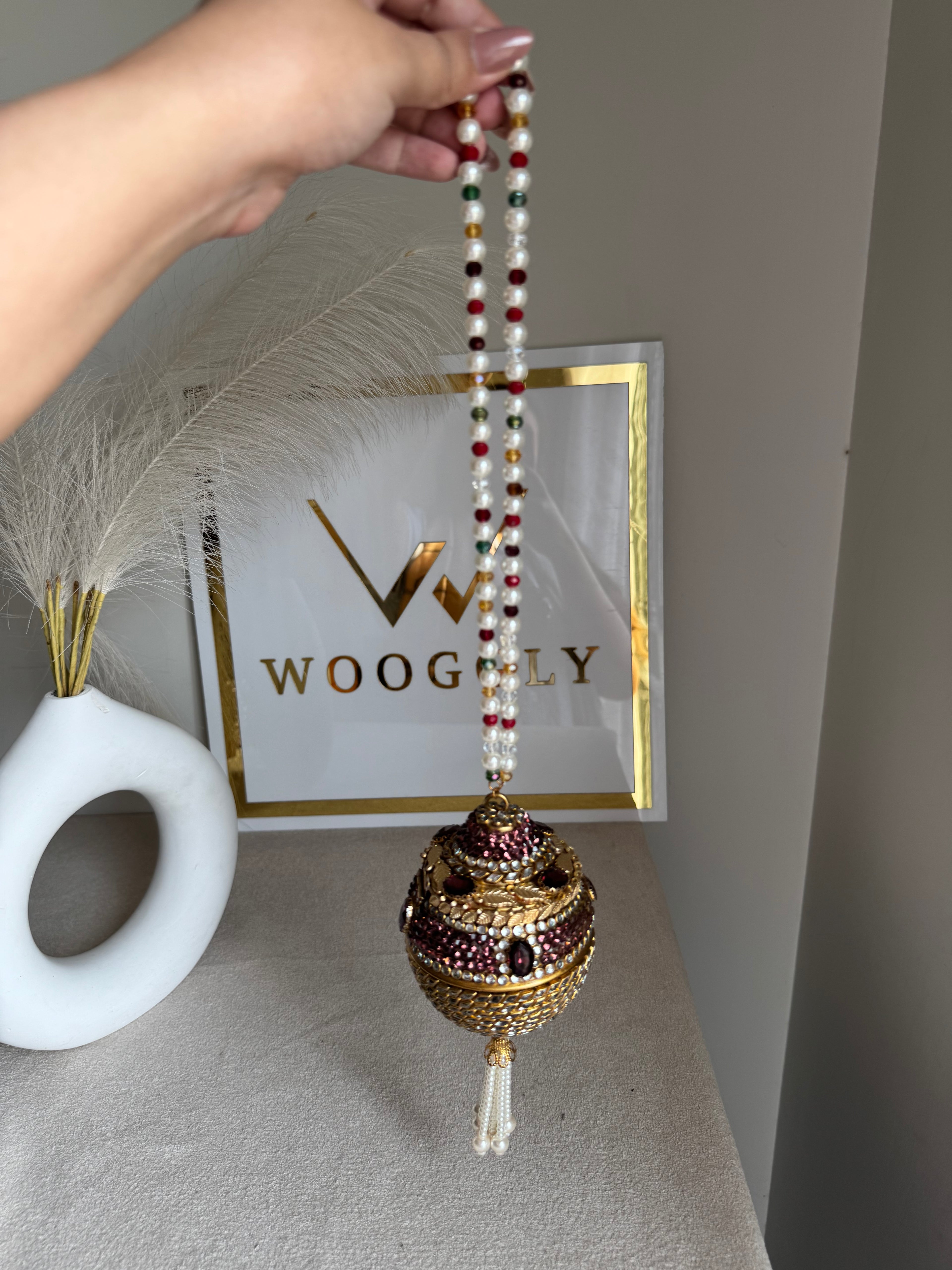 Turkish Potli - Gold & Magenta