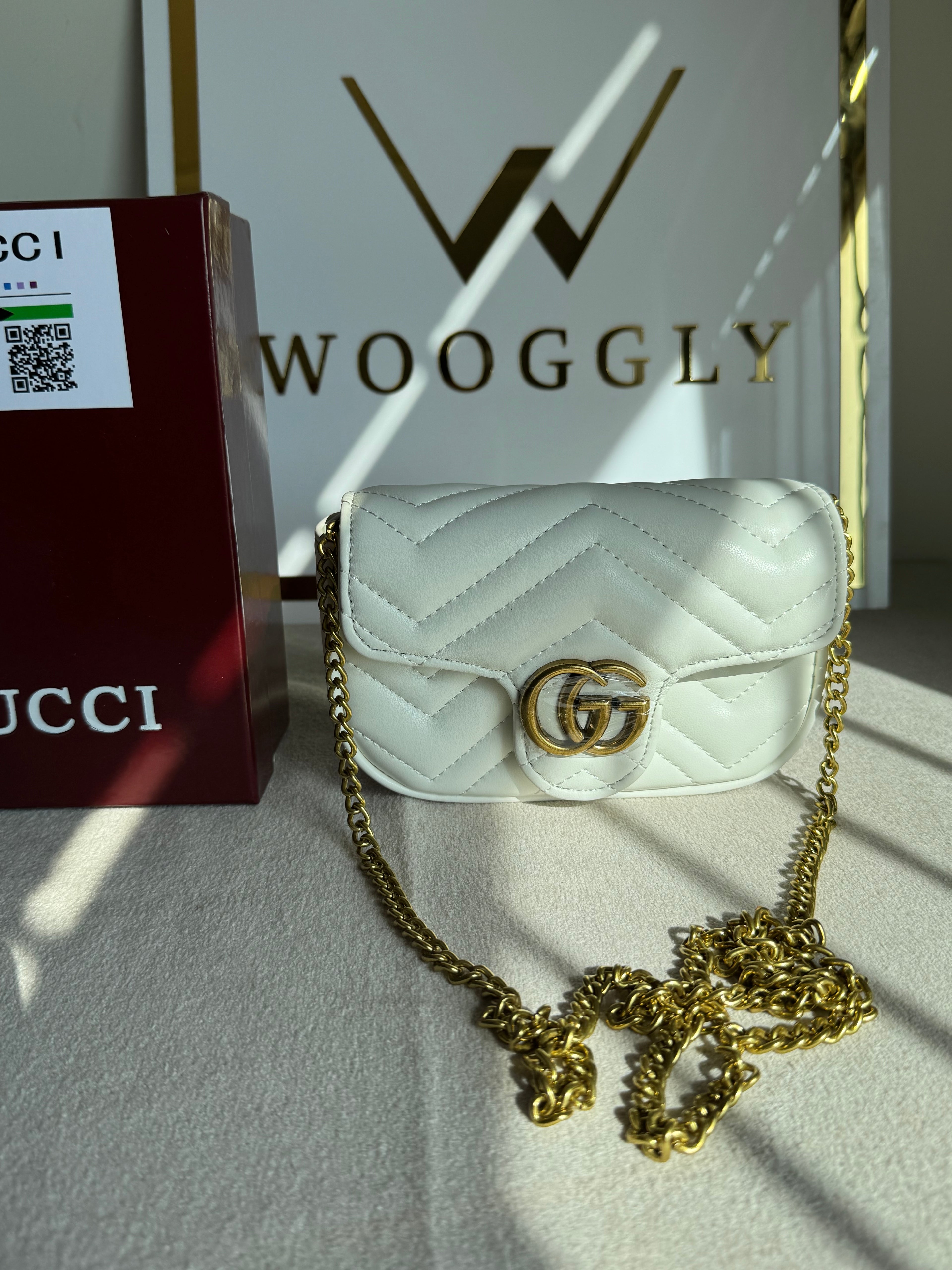 Gucci Signature Bag SMALL - Cream with Box Packing