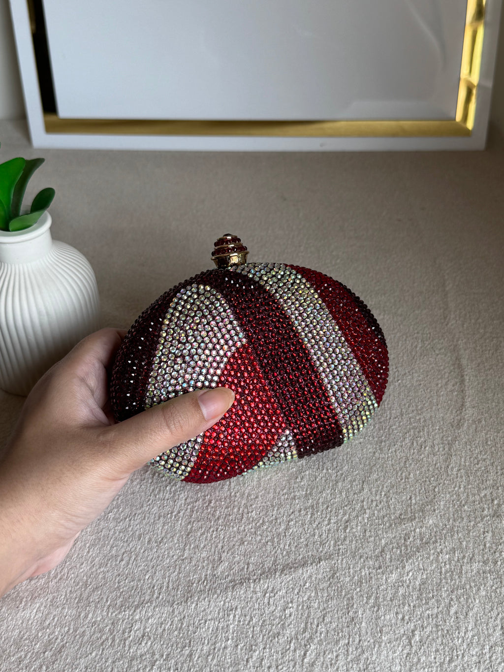 High Quality Luxe Statement Clutch - Red