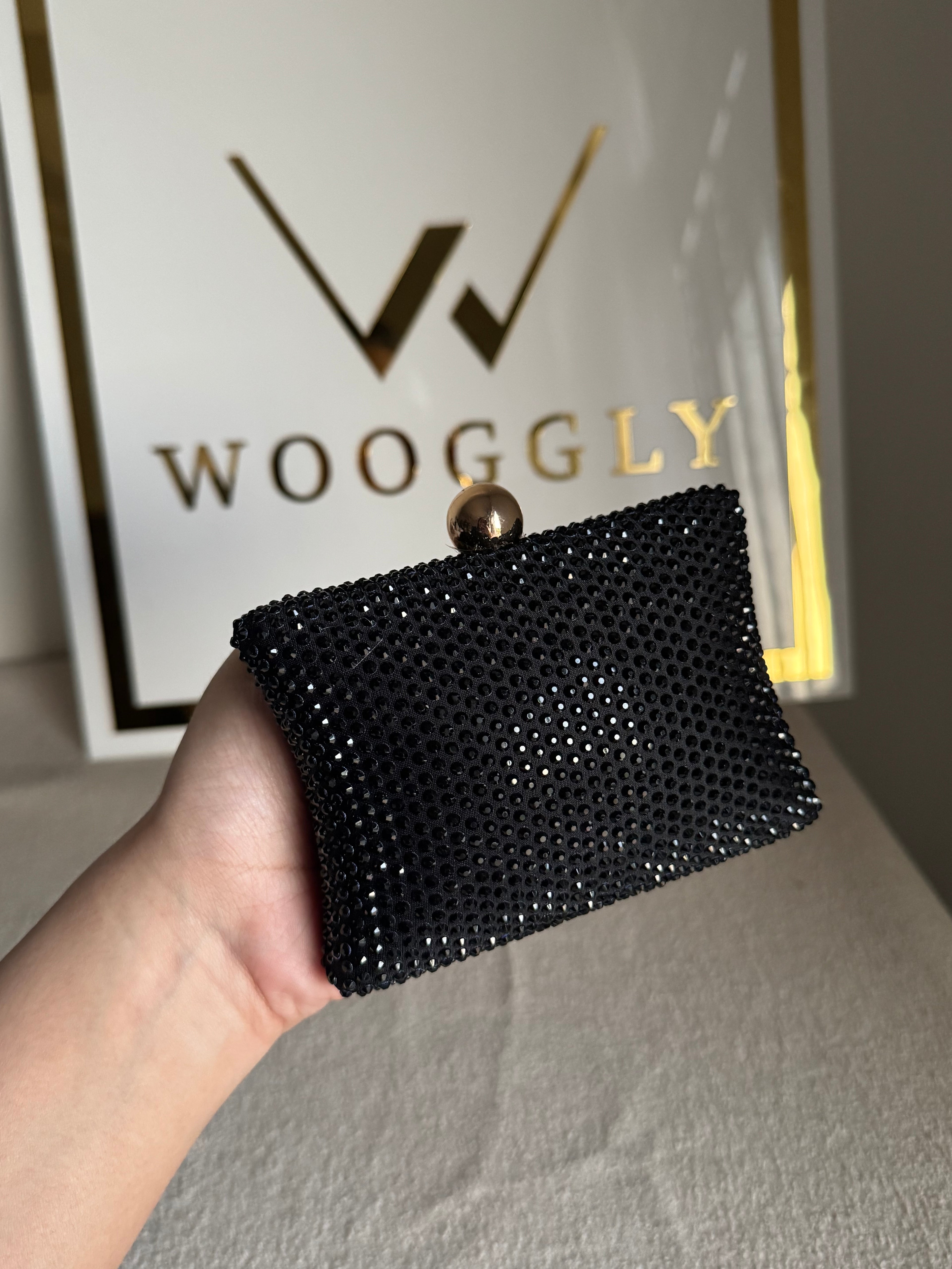 Muse Swarovski Clutch - Black