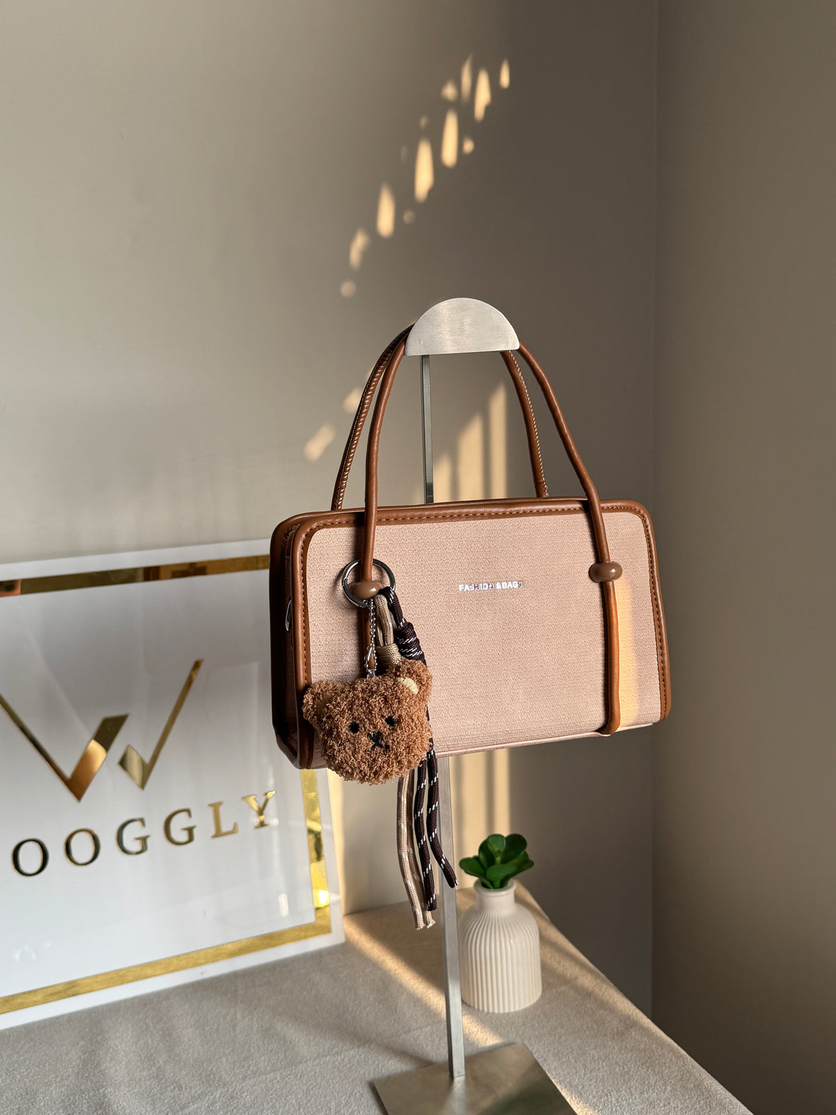 Coco Light Beige Teddy Bag with Teddy Bag Charm