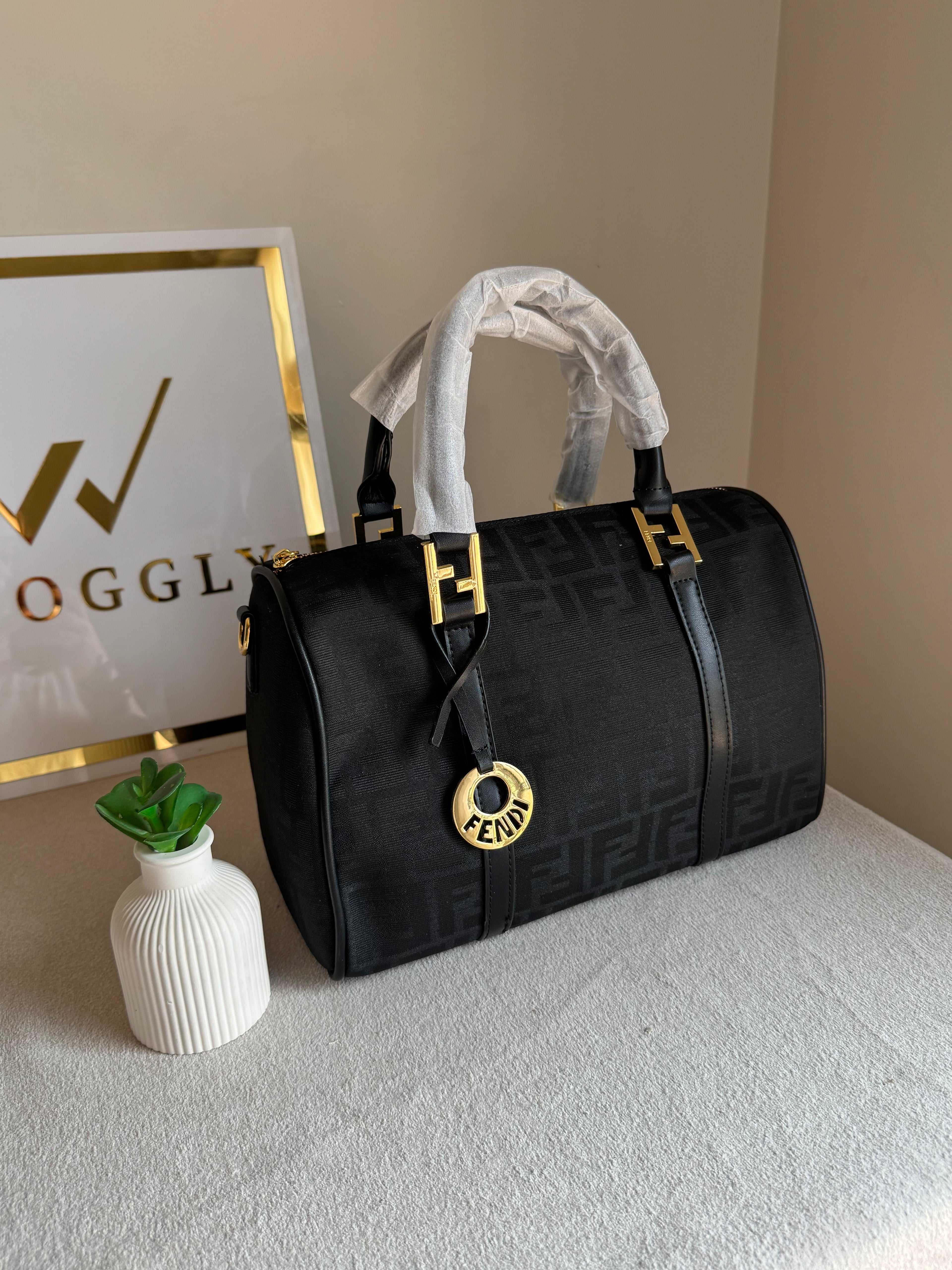Fendi Signature Hand Bag - Signature Black