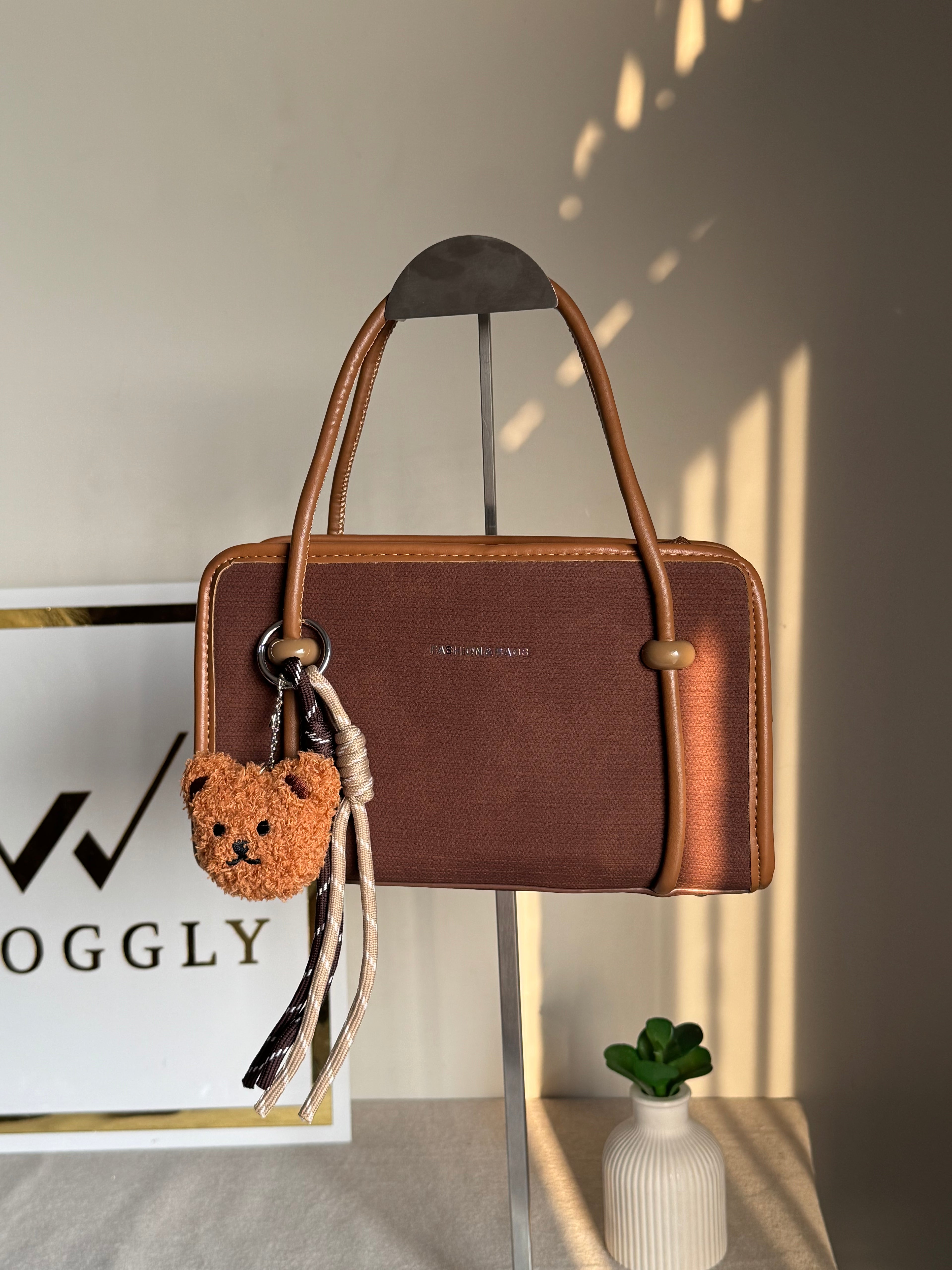 Coco Brown Teddy Bag with Teddy Bag Charm