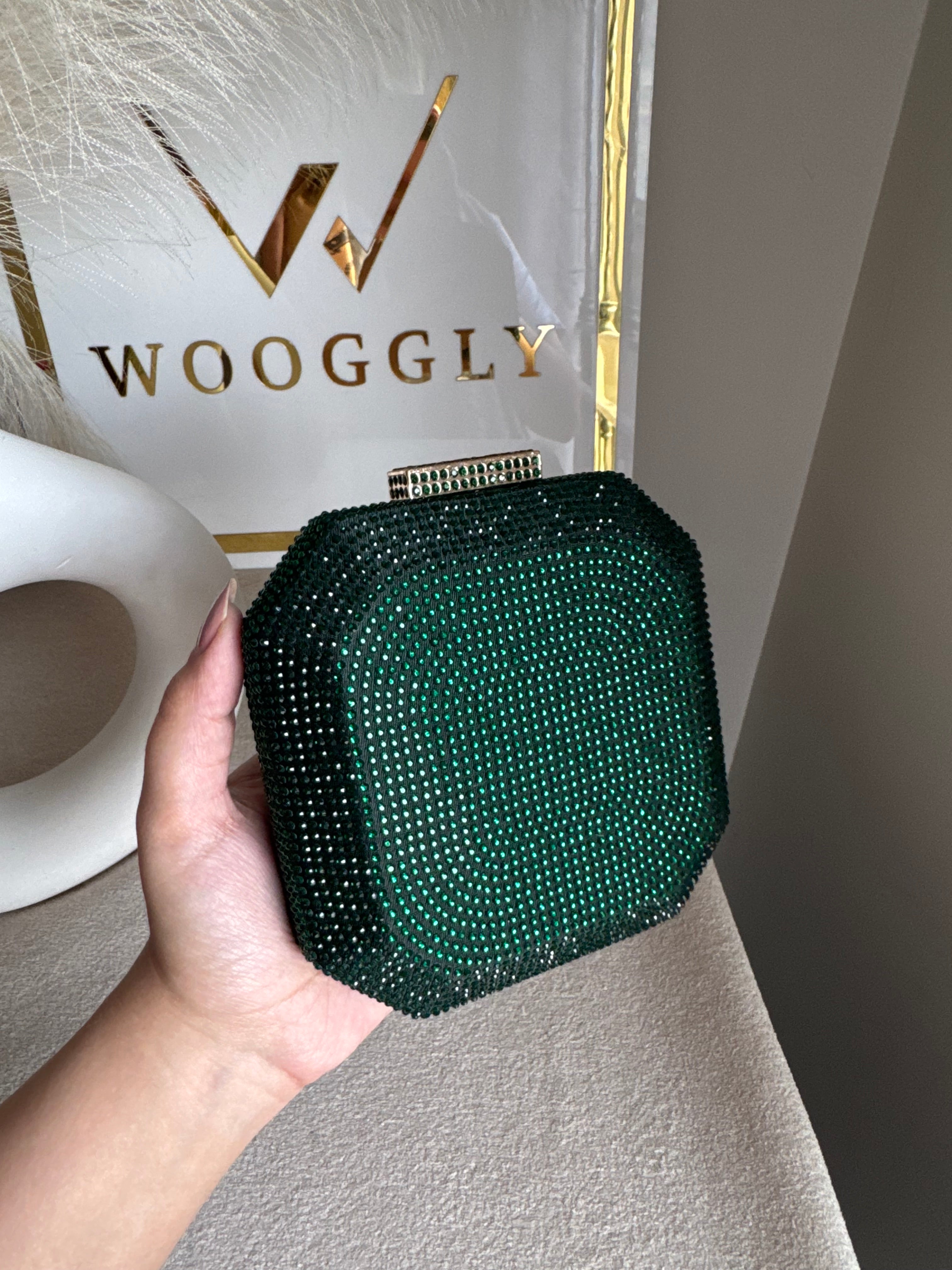 AYLA CLUTCH Emerald Green