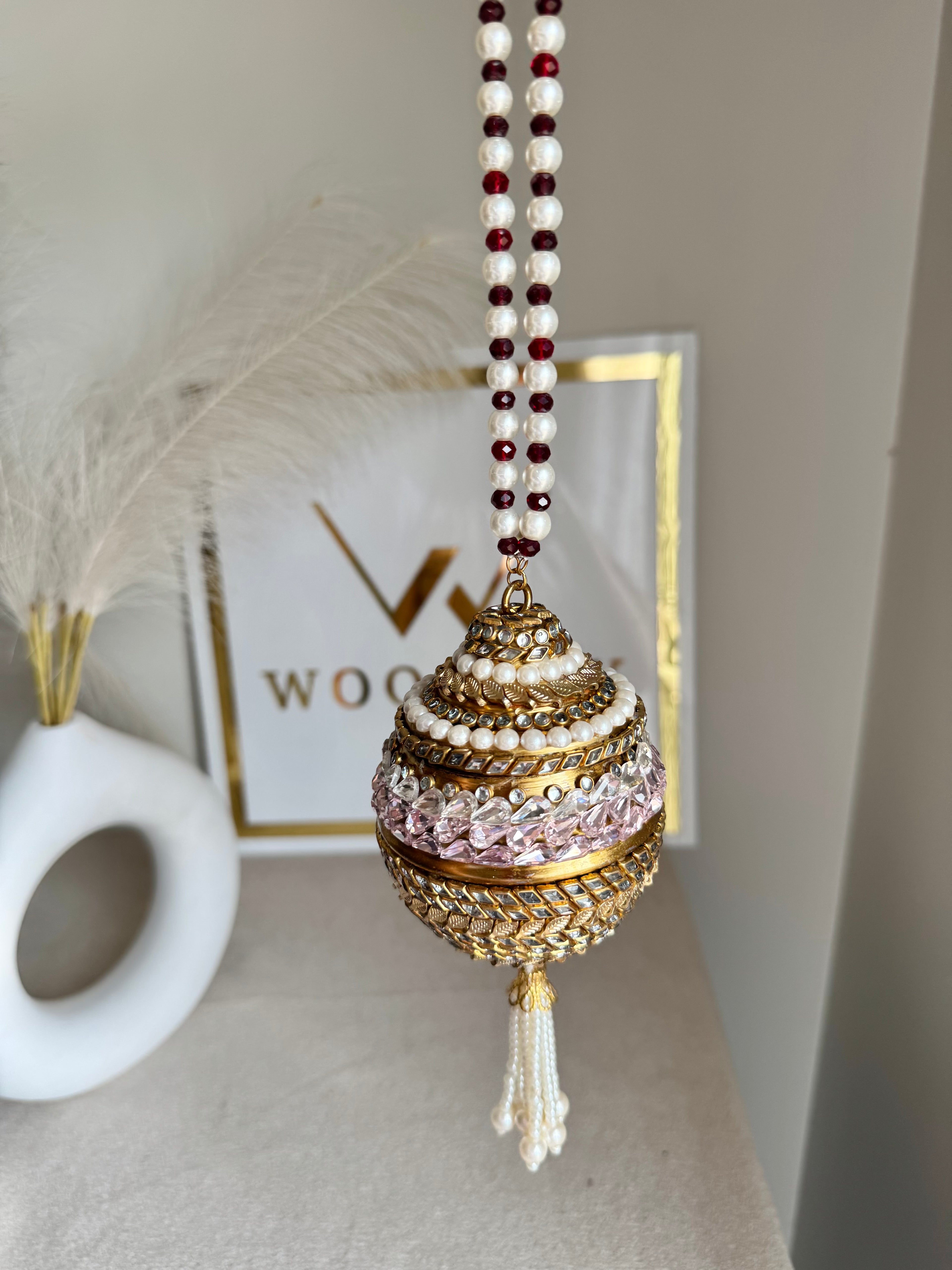 Turkish Potli - Gold & Pink