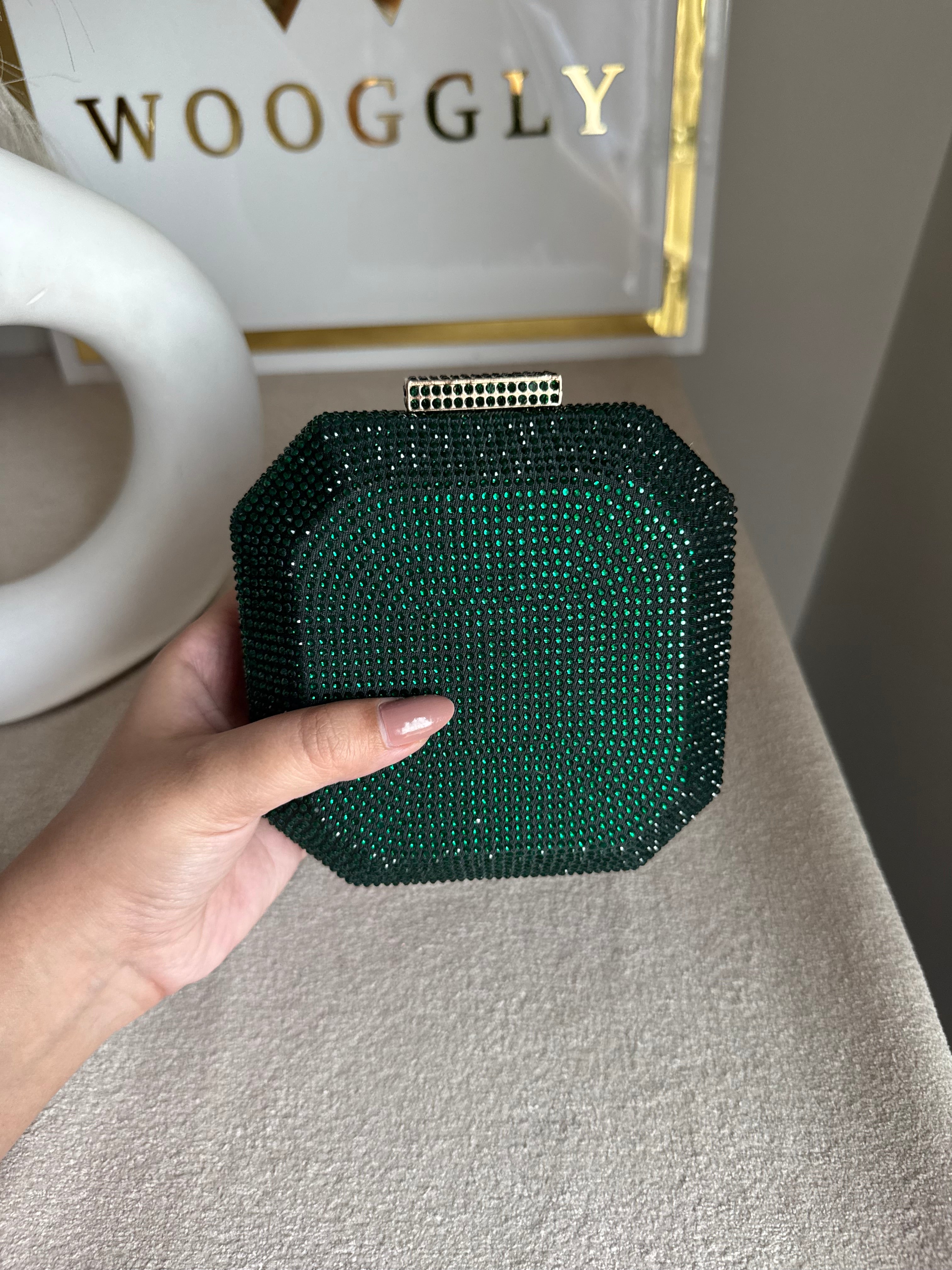 AYLA CLUTCH Emerald Green