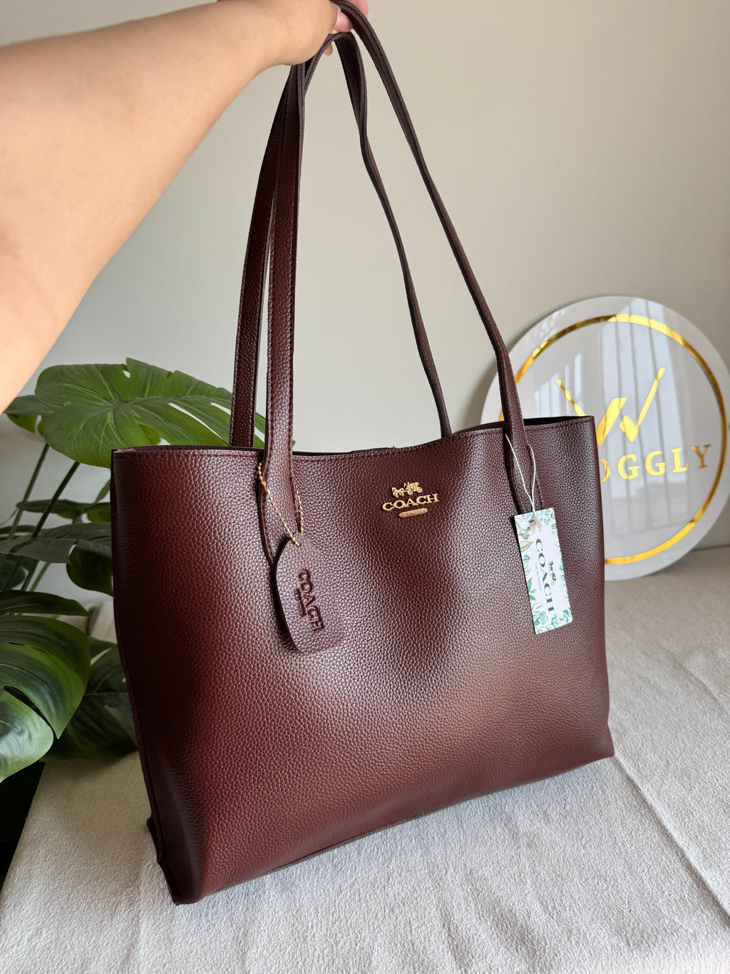 COACH Solid Tote Bag - Chocolate Brown