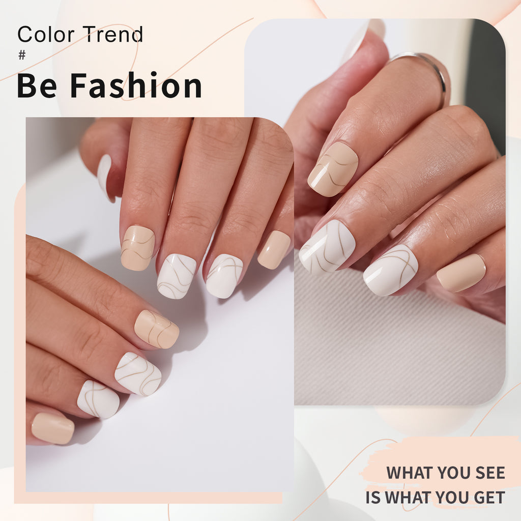 White Marble Press On Nails - 24 Pieces Complete Kit