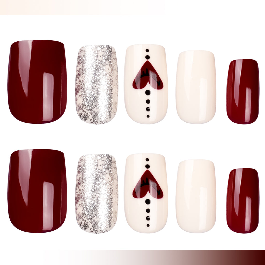 Glamorous Press On Nails - 24 Pieces Complete Kit