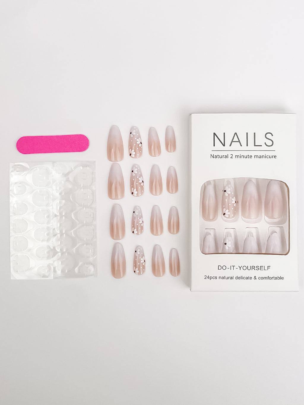 Pretty Please Press On Nails - 24 Pieces Complete Kit