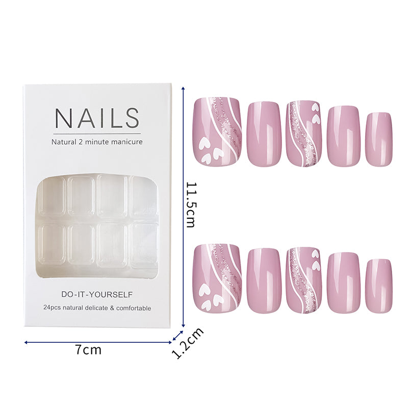 Daisy Dip Press On Nails - 24 Pieces Complete Kit