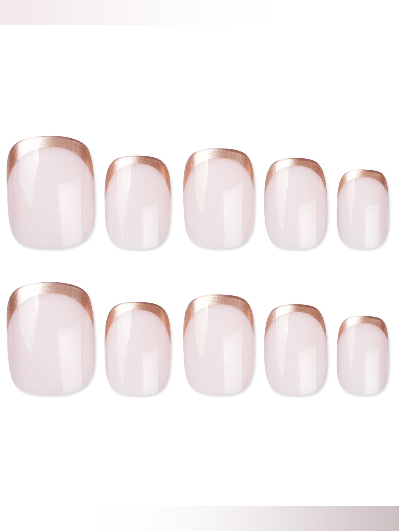 Pink & Gold Press On Nails - 24 Pieces Complete Kit