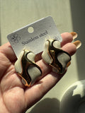 Halo Earrings - White & Black