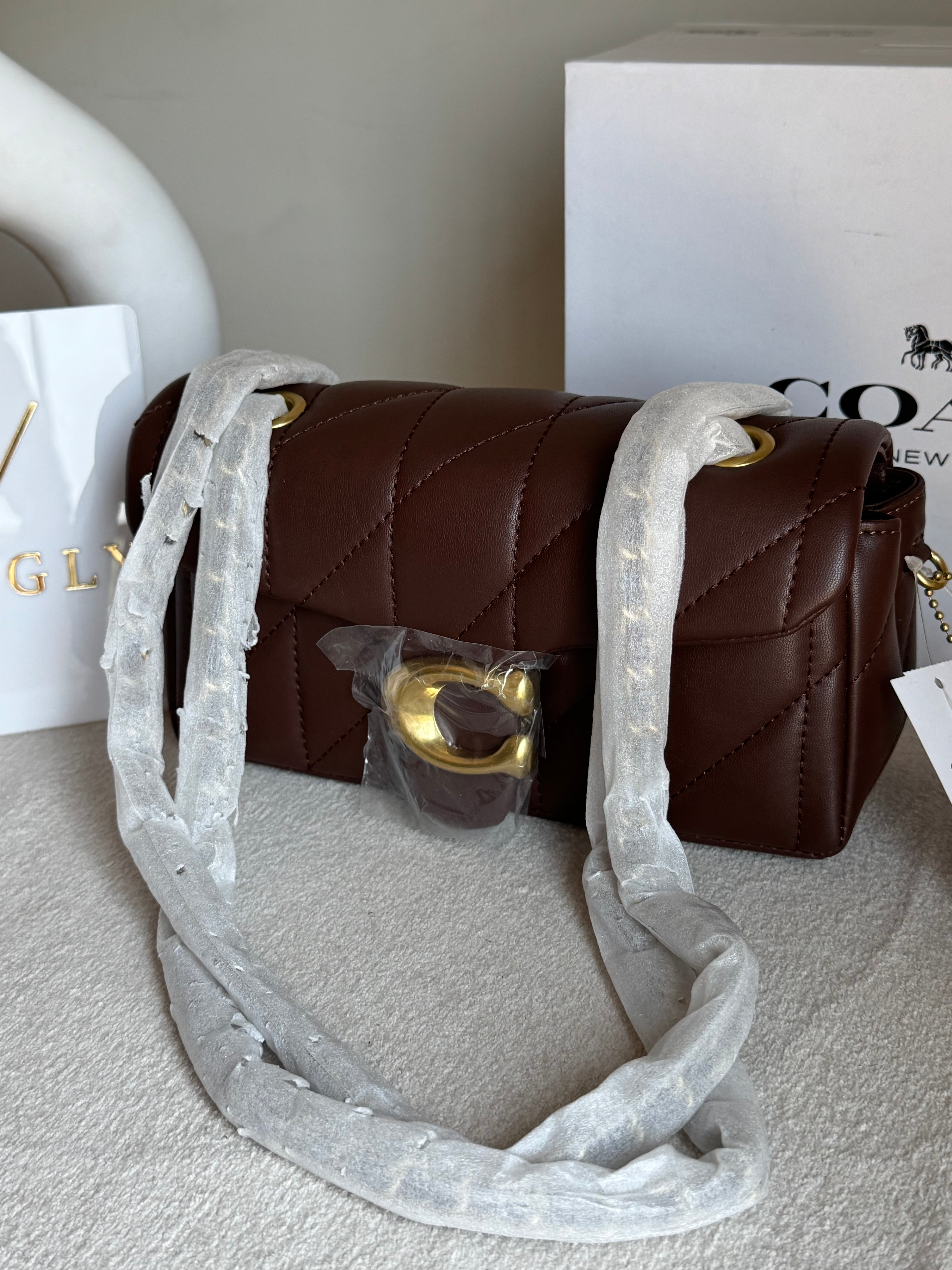 Mini COACH Quilted Tabby (Chocolate Brown) - BOX PACKING