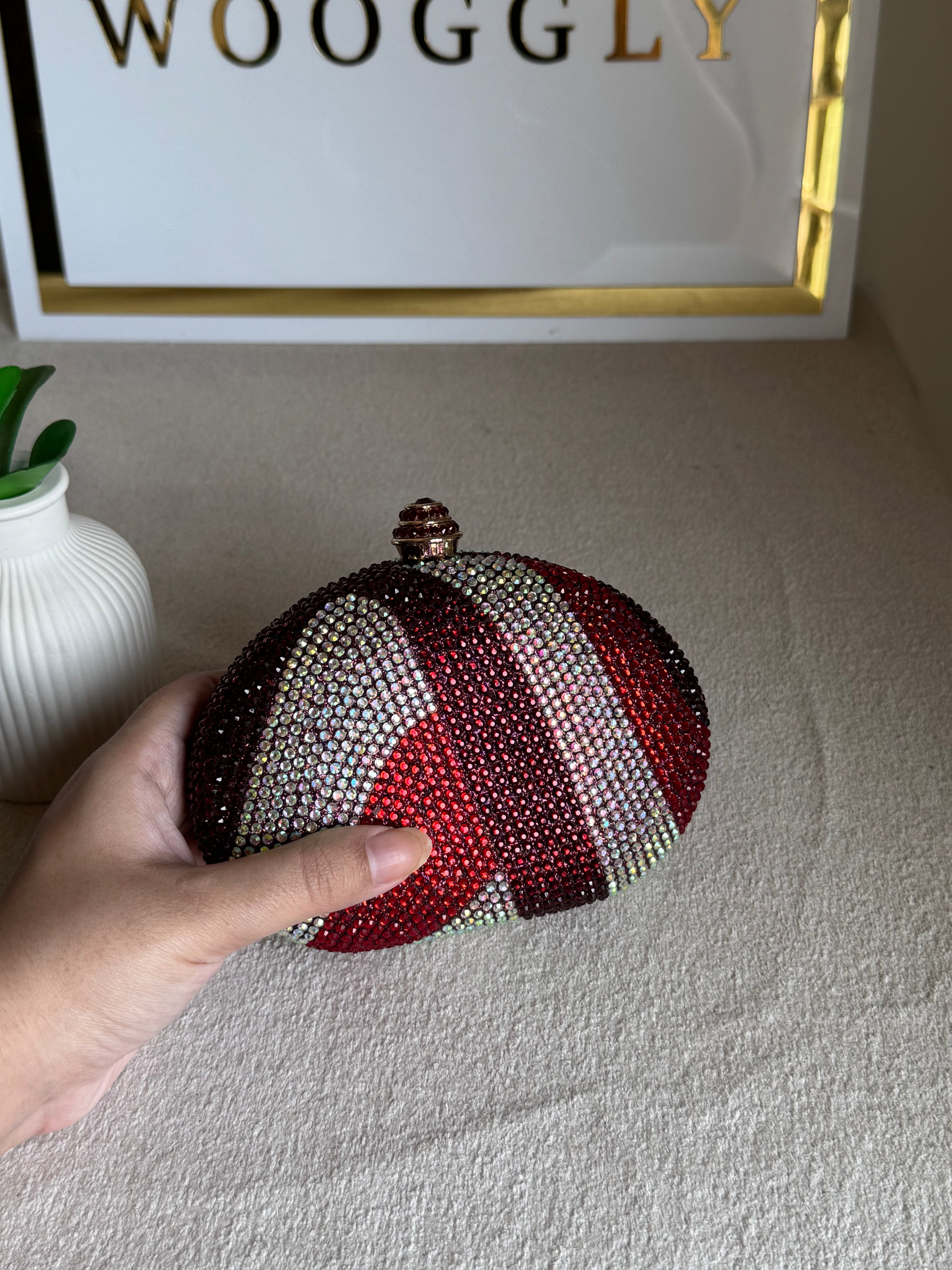 High Quality Luxe Statement Clutch - Red