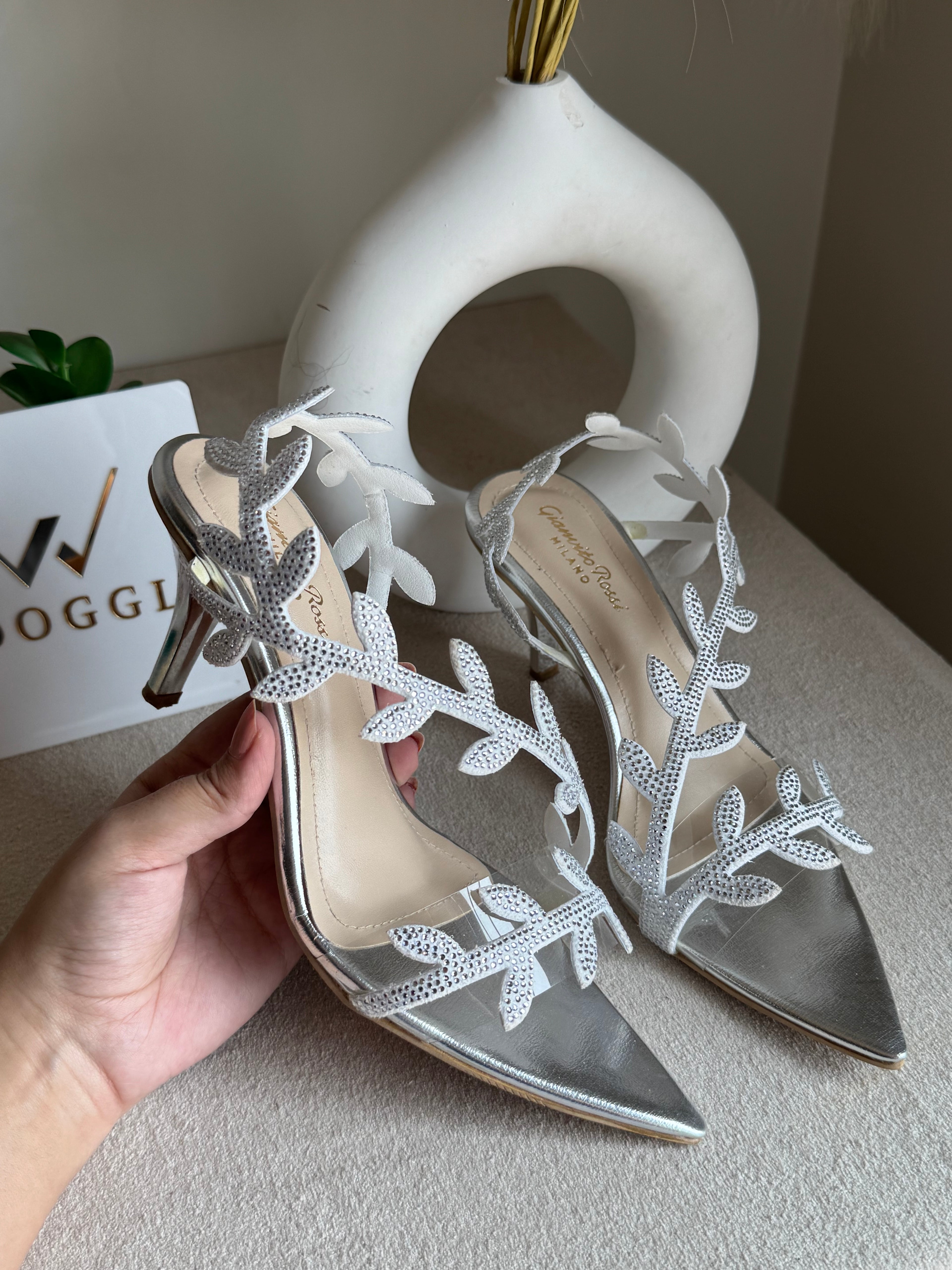 Gianvitto Rossi Heels Glitter Silver
