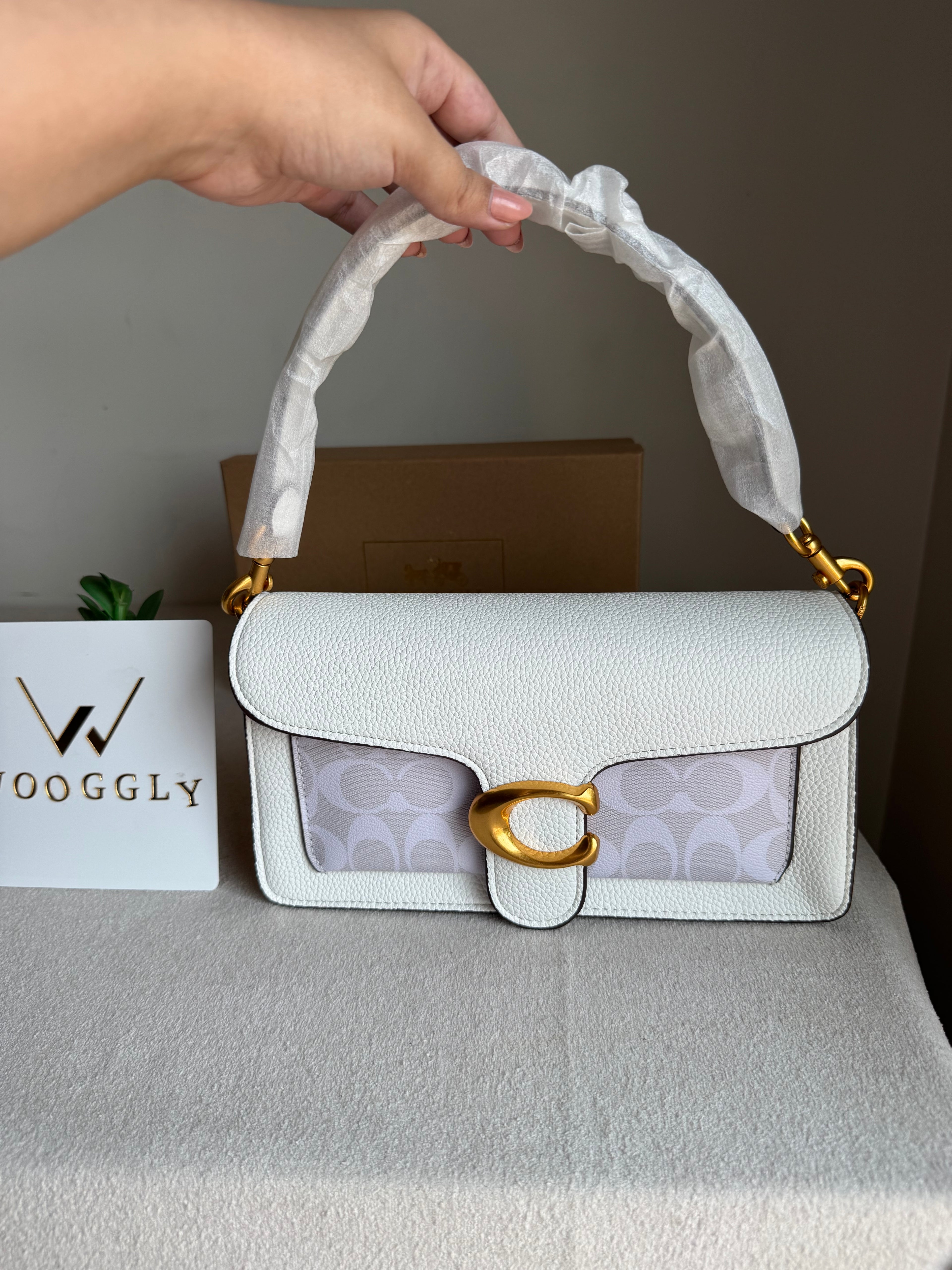 COACH TABBY Canvas White Good Quality -  BOX PACKING