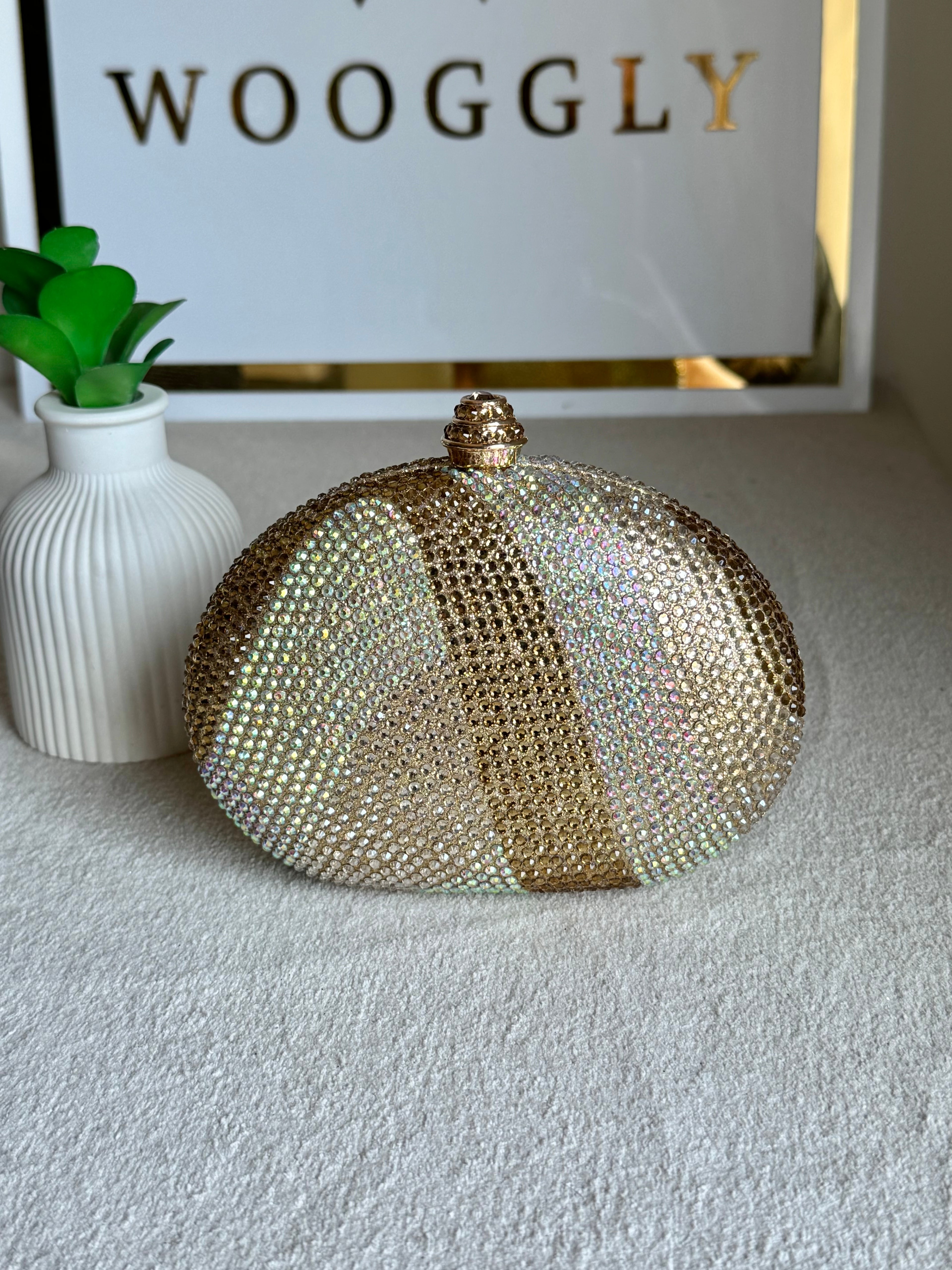 High Quality Luxe Statement Clutch - Champagne