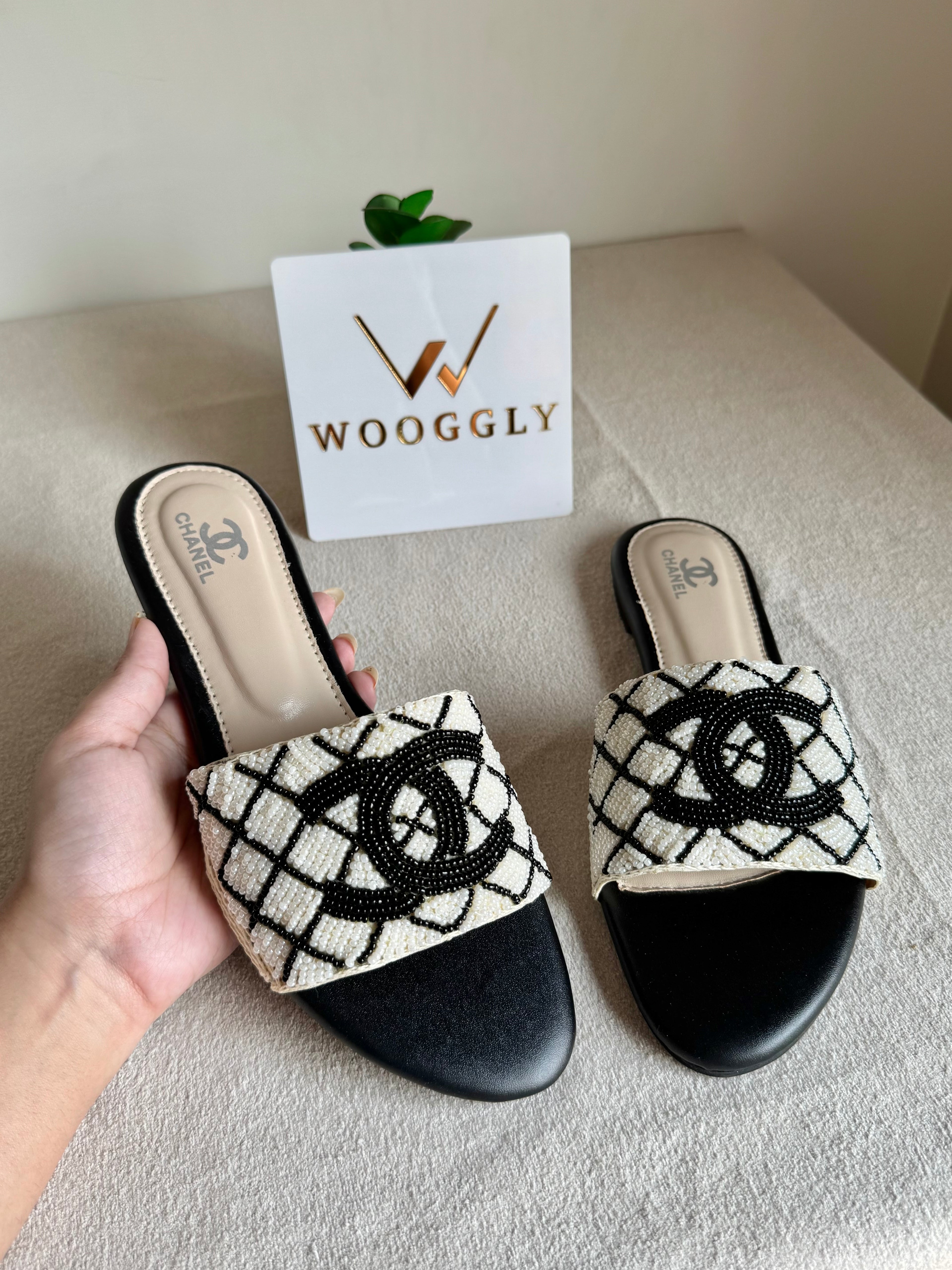 Chanel Slides - Black & White