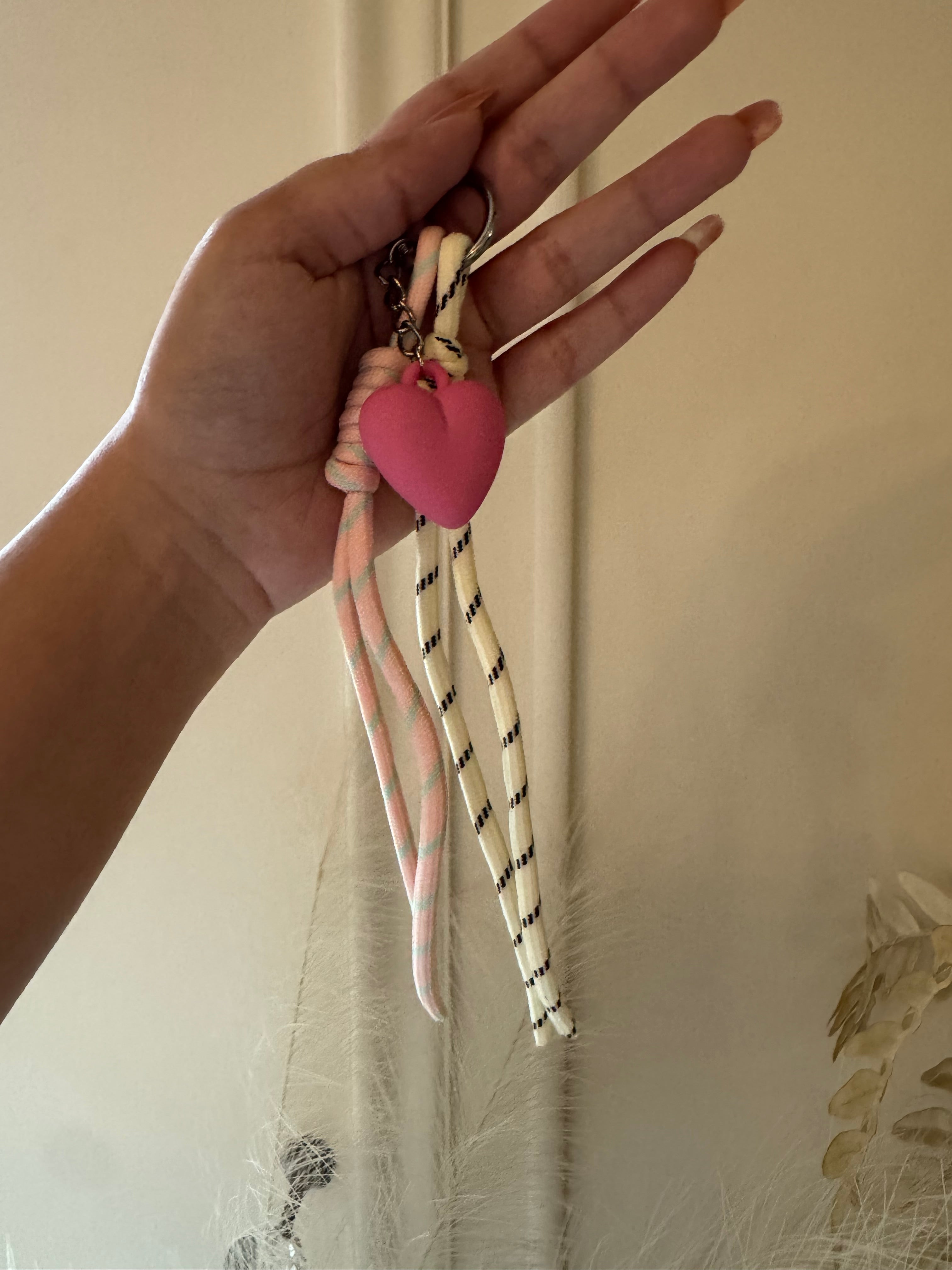 Pink Heart Bag Charm
