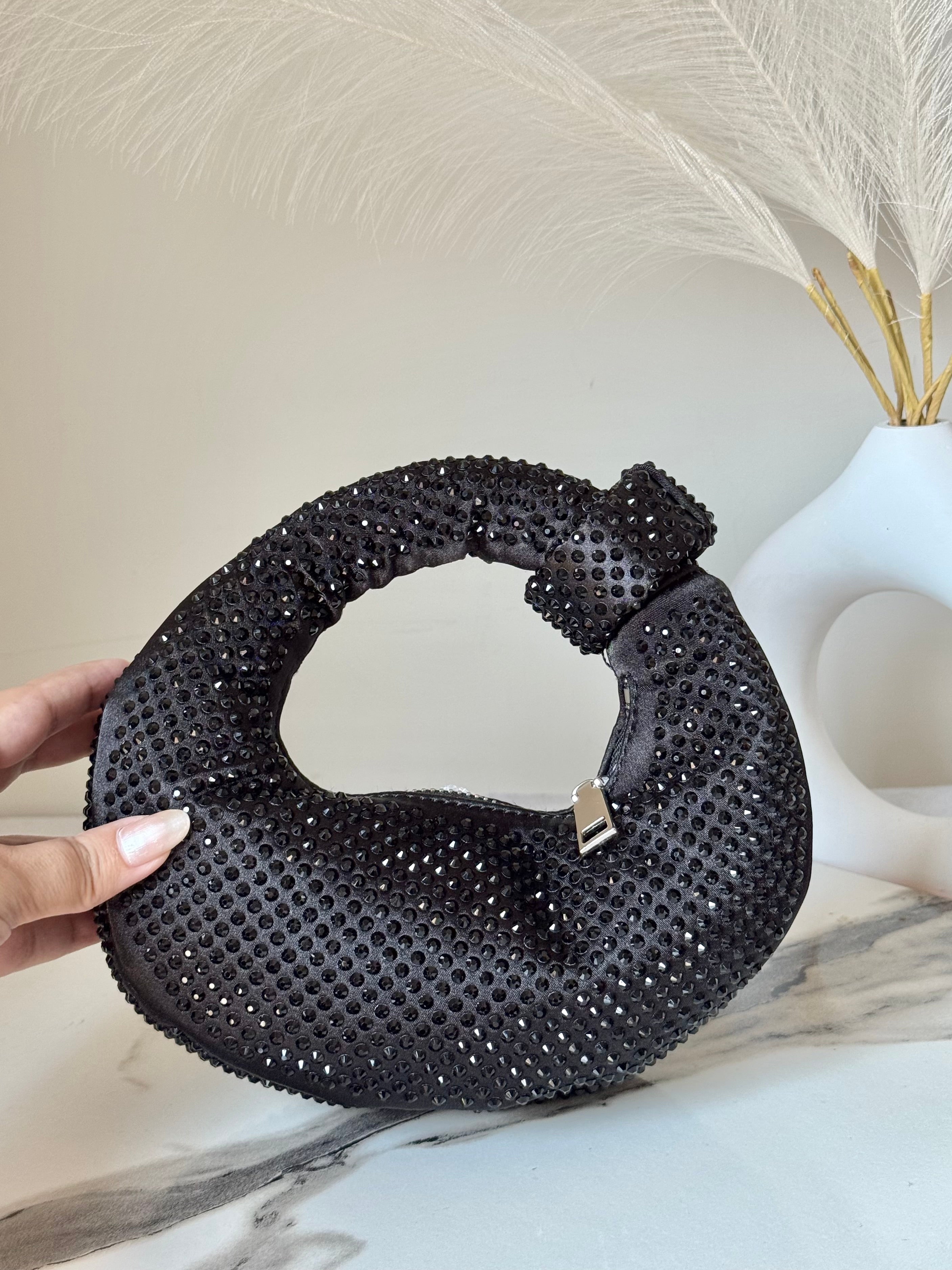 JW PIE Inspired Rhinestone Bag (Black)