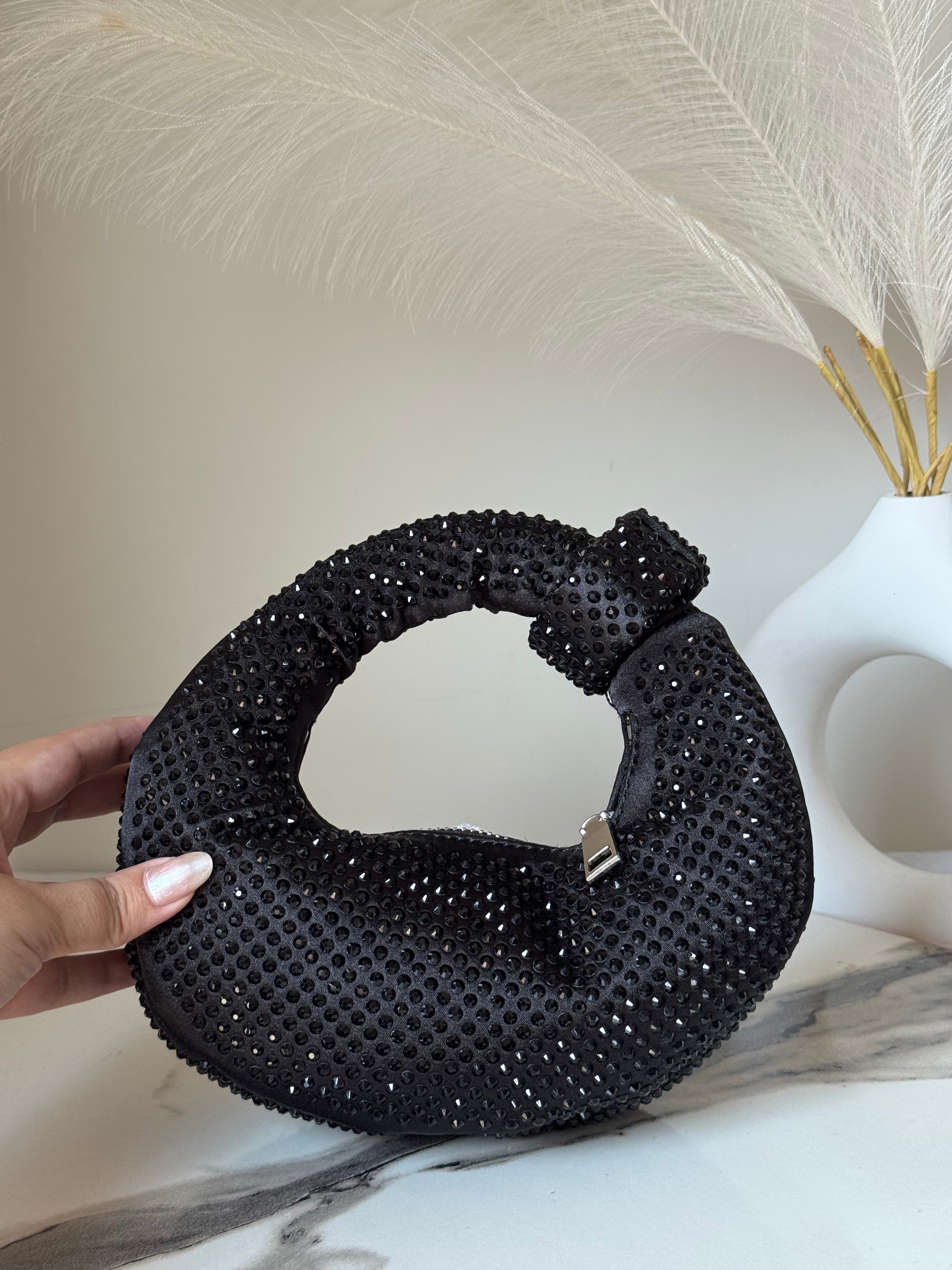 JW PIE Inspired Rhinestone Bag (Black)