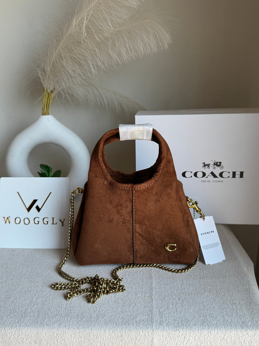 EXTREMELY PREMIUM MINI COACH Lana (Suede Brown) - BOX PACKING