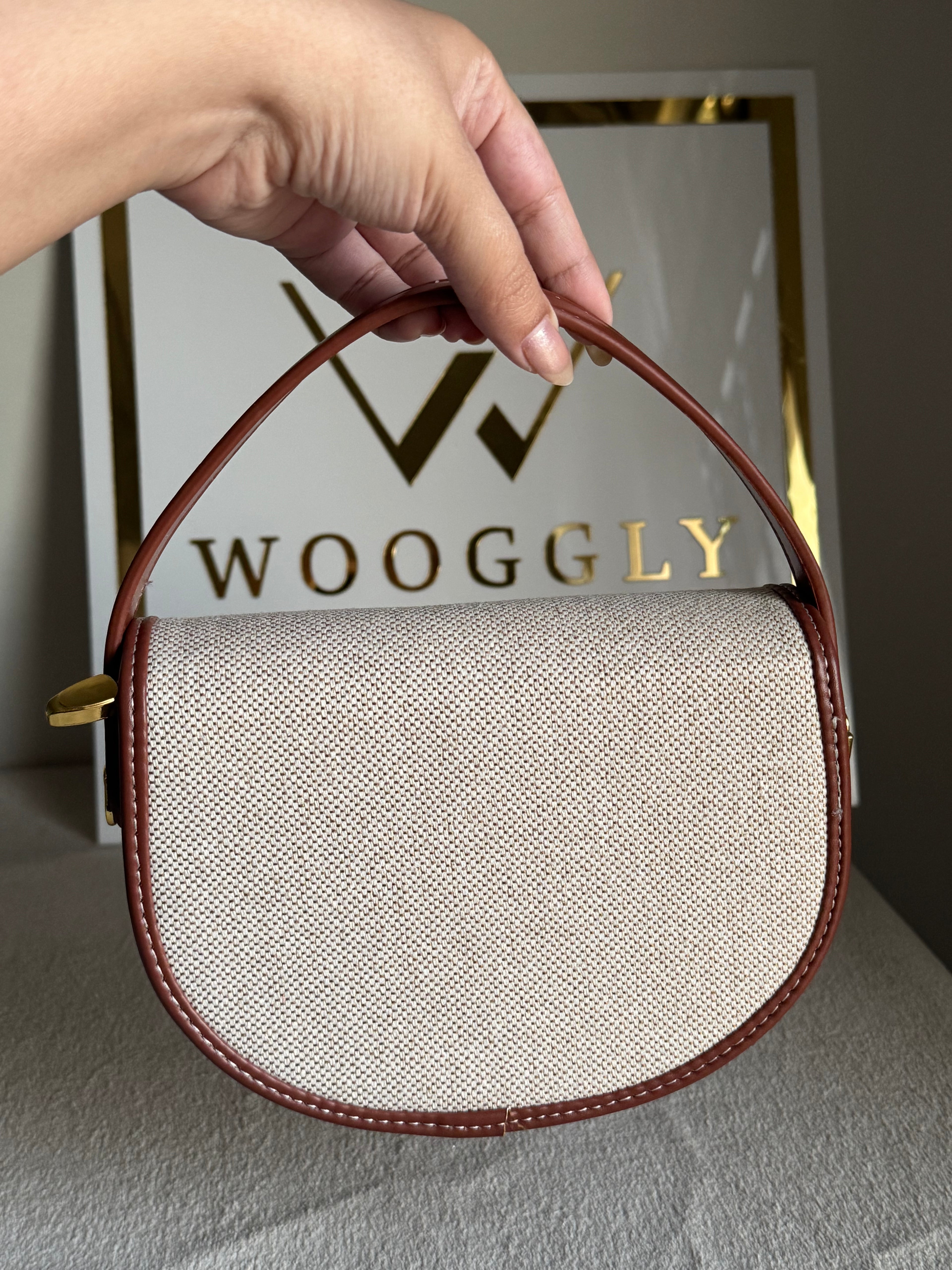 Statement Bag - Brown with Jute
