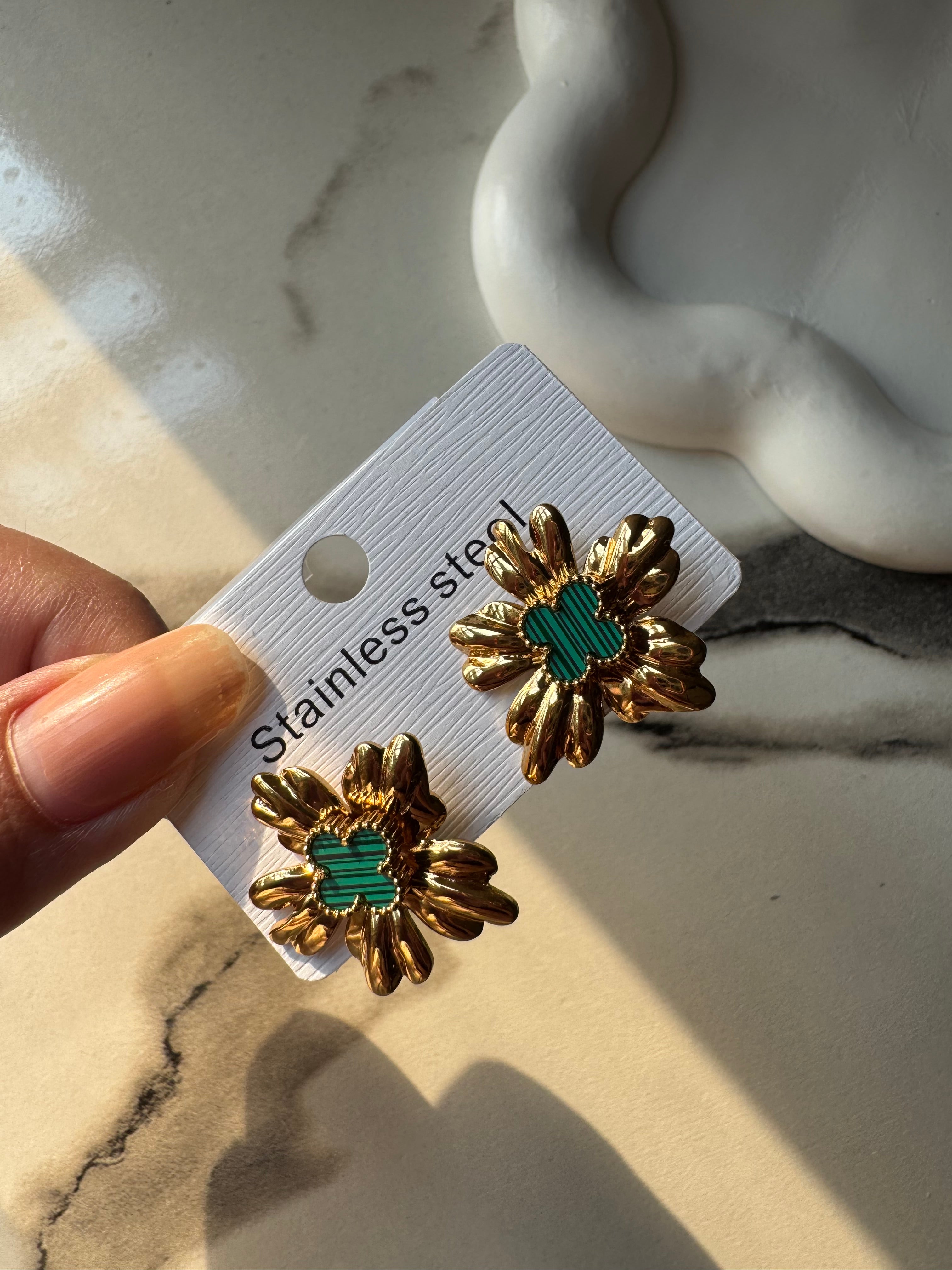 Van Cleef Inspired Turquoise - 18K Gold Plated