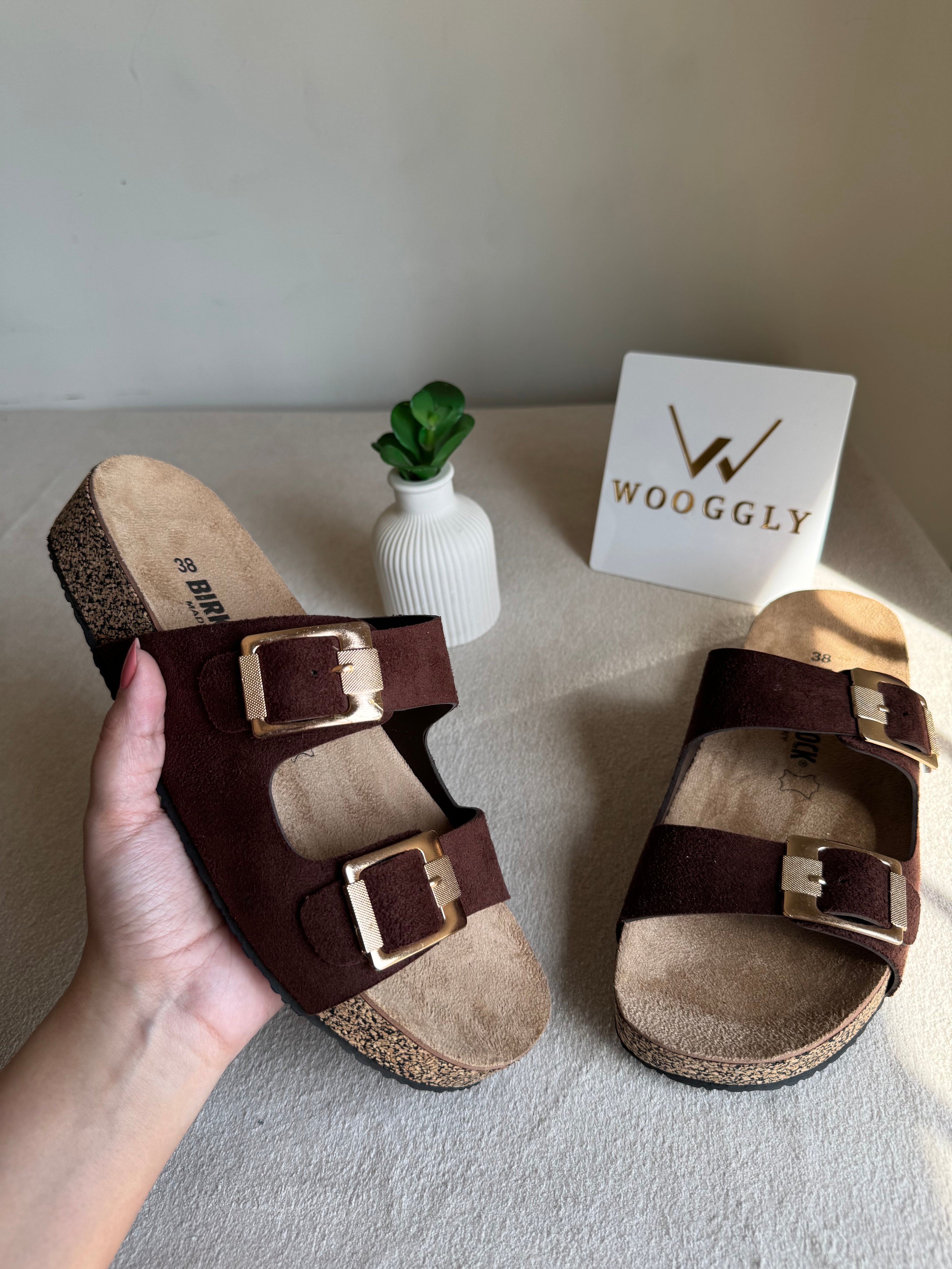 Viral Birkenstock Comfy Sandals - Suede Burgandy