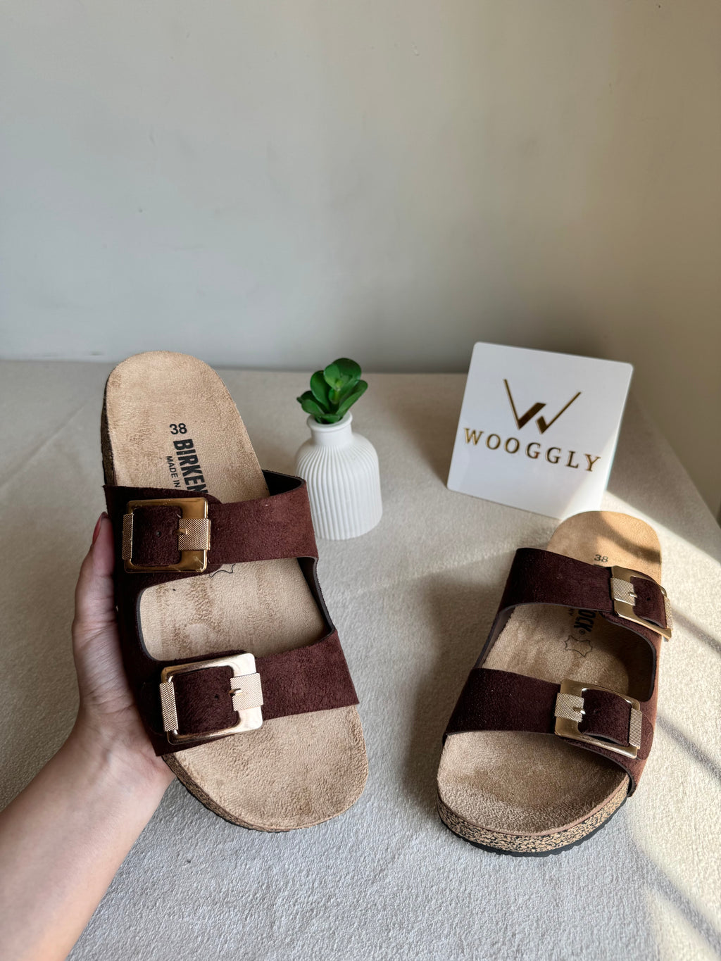 Viral Birkenstock Comfy Sandals - Suede Burgandy