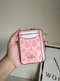 Coach Zip Card Case - Baby Pink