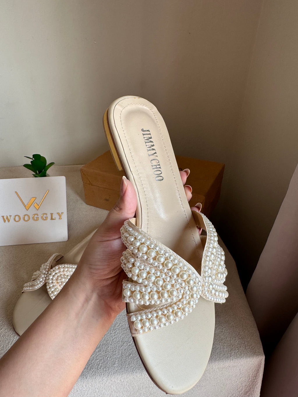 Jimmy Choo Pearl Slides - White