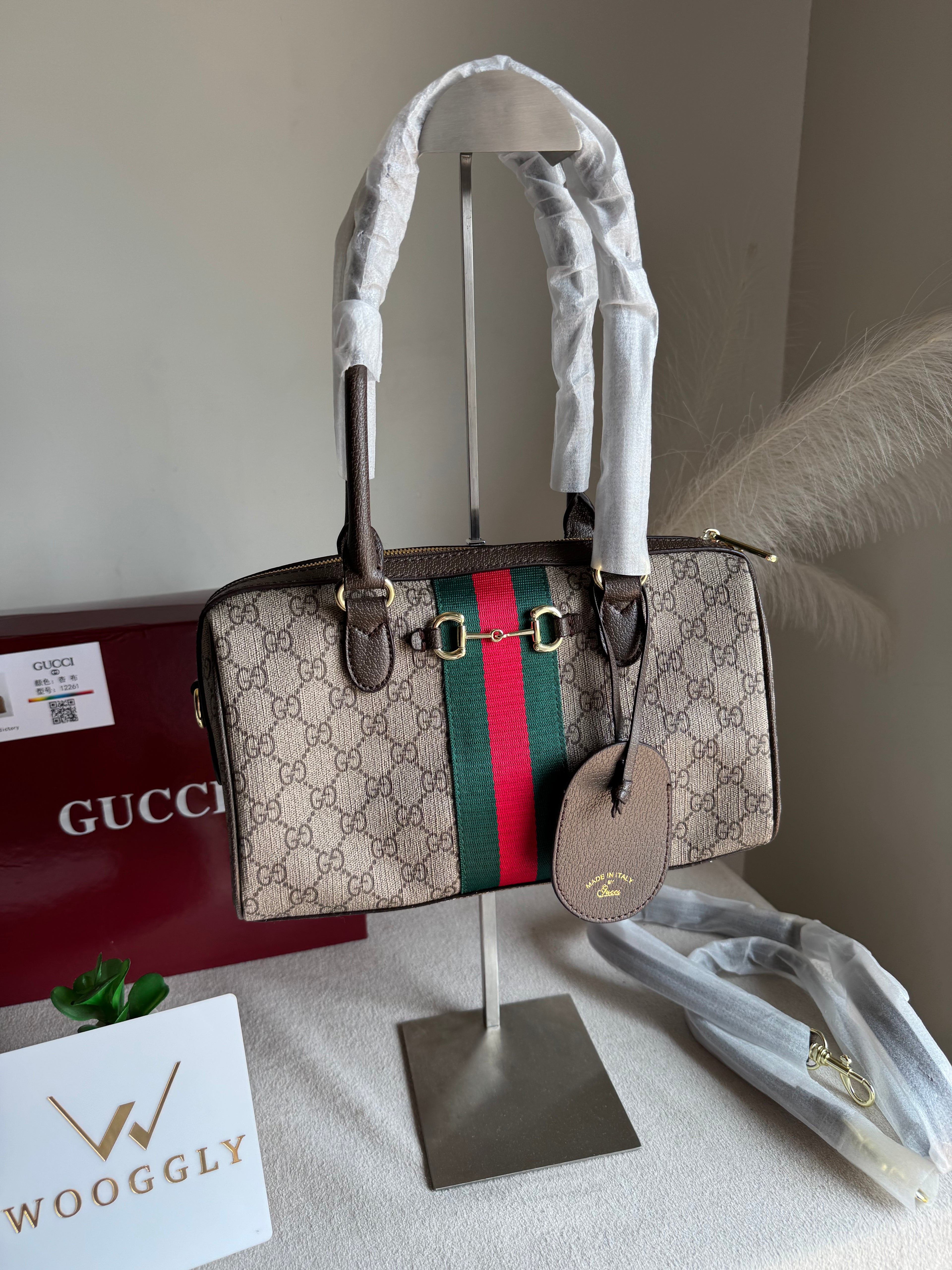 Gucci High Quality Hand Bag - Chocolate Brown - BOX PACKING