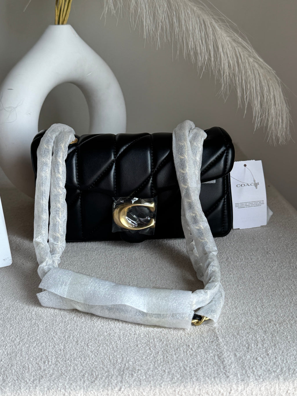 Mini Premium COACH Quilted Tabby (Black) - BOX PACKING