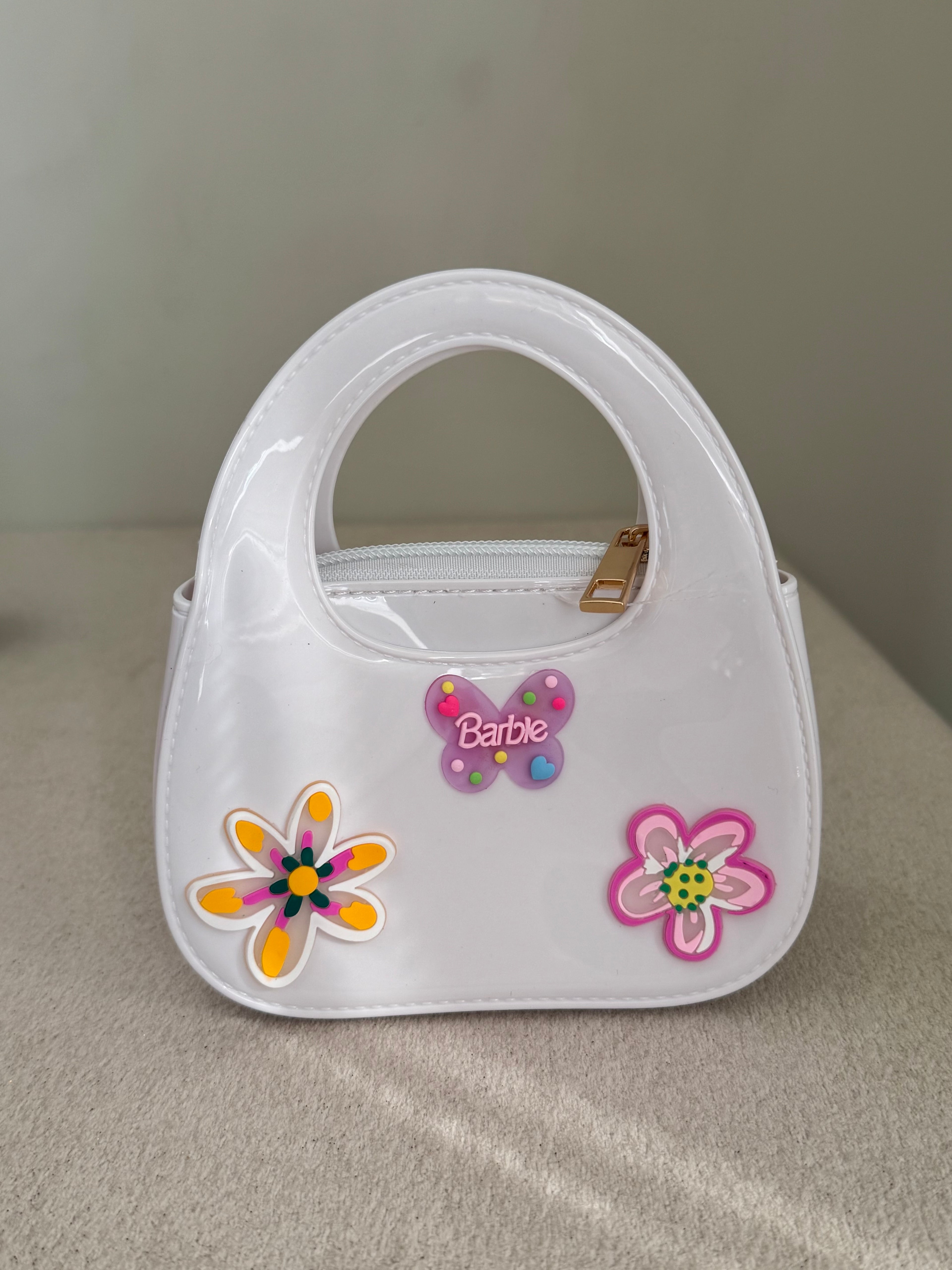 Cute Kids Barbie Bag with Chain - White