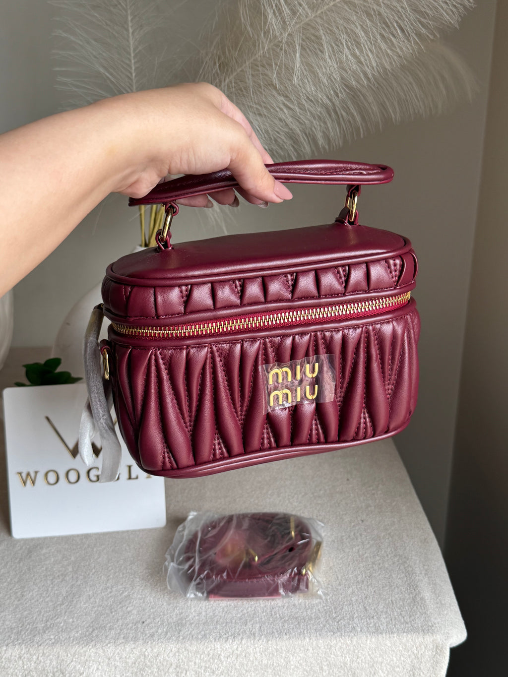 Miu Miu Quilted Crossbody Bag - Maroon