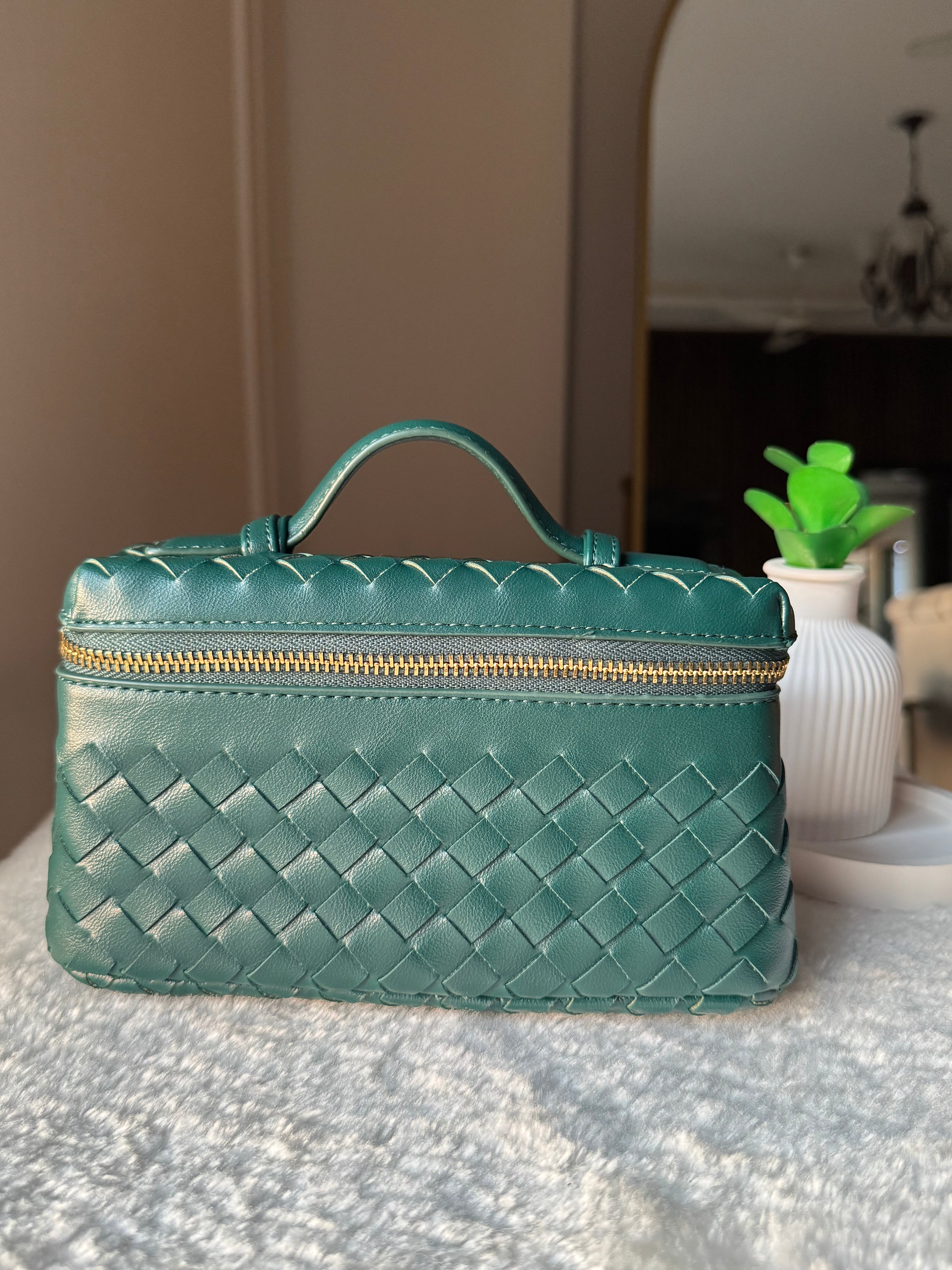 JW Pie Woven Bag with Long Strap (Emerald Green)