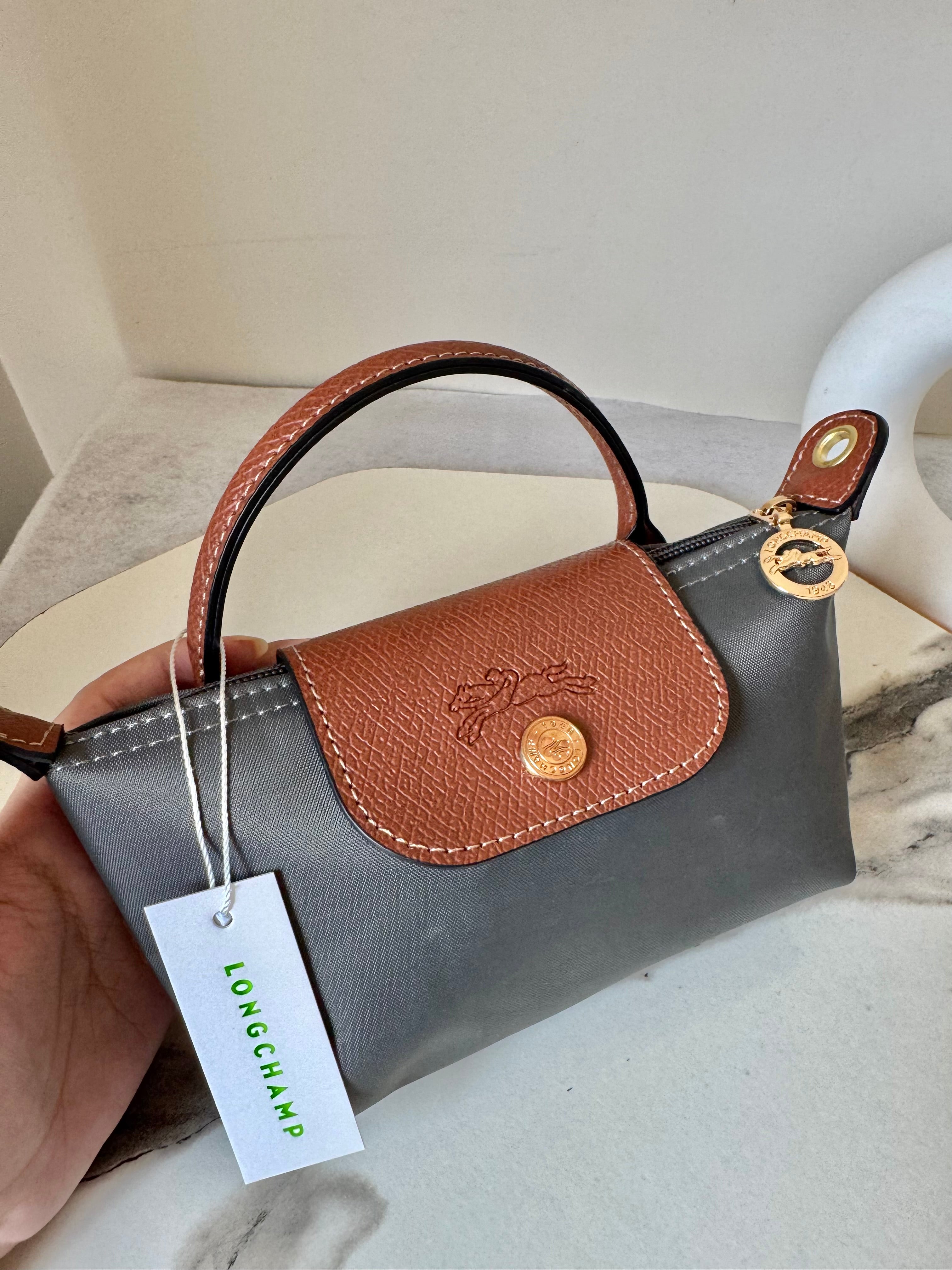 LongChamp Crossbody Bag with Strap - Grey (WITH BRAND LOGO)