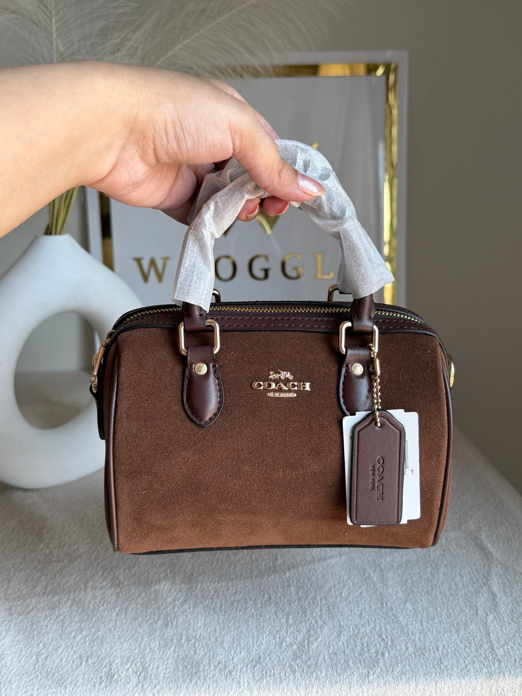 COACH Mini Duffle Bag PREMIUM with Long Strap (Chocolate Brown) - BOX PACKING
